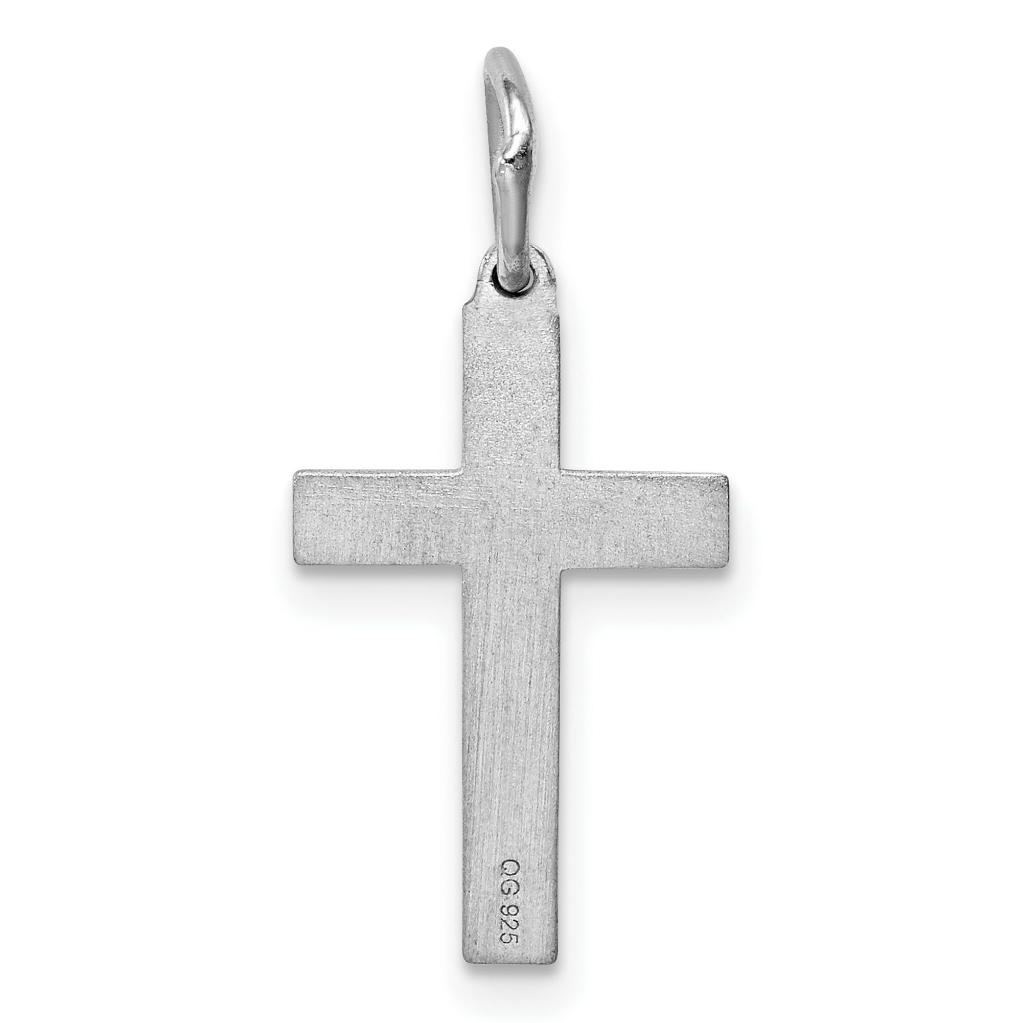17mm x 10mm Sterling Silver Laser-Engraved Cross Charm Pendant - Perfect for Necklaces, Bracelets & Gift Giving