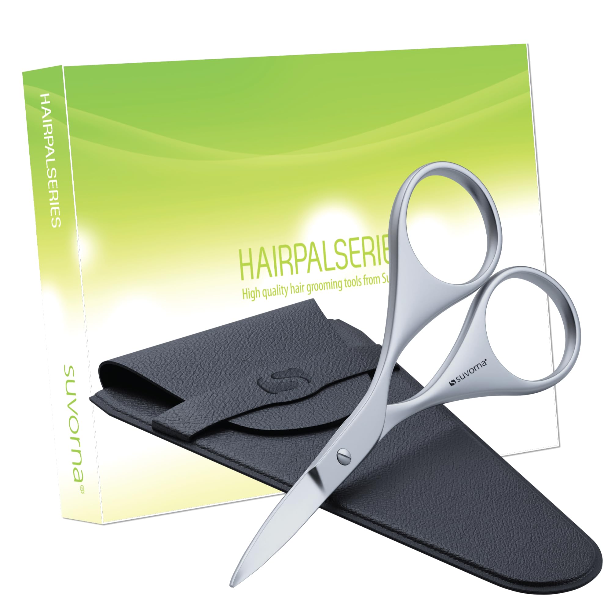 Ador Professional Eyebrow & Facial Hair Scissors - Precision Curved Grooming Scissors for Beard, Mustache, Eyelash, Nose & Ear Hair - Barber Tools for Men & Women - Perfect for Home Grooming & Salon Use