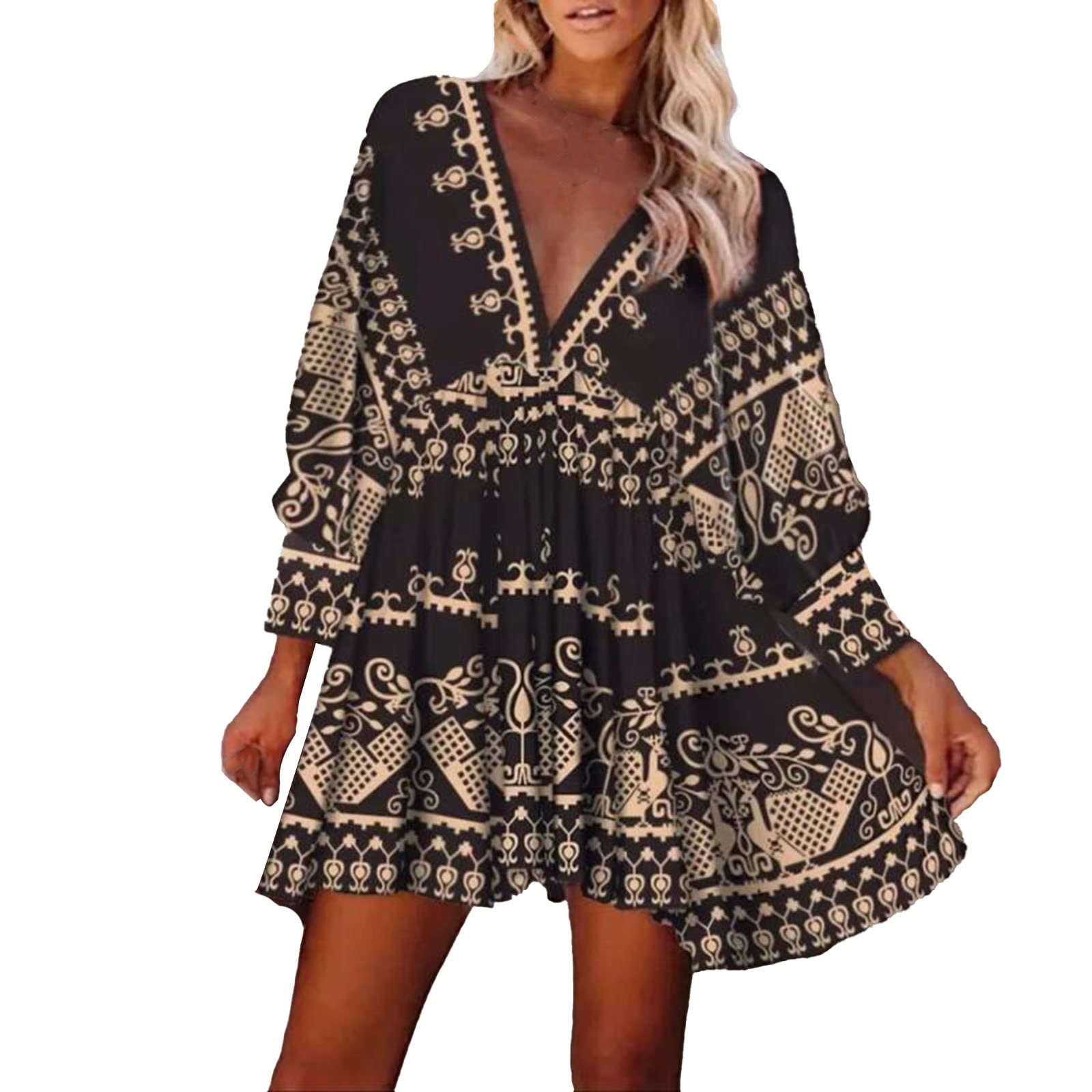 Women's Summer Babydoll Dress - Sleeveless Flared Sundress with Ruffle Tank Top | Perfect for Beach Vacations, Resort Wear & Summer Outings