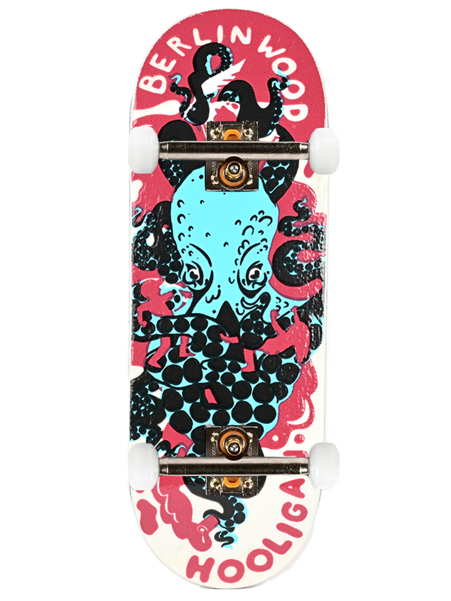 Berlinwood Fingerboard Complete Hooligan Pro 2023 - Professional Finger Skateboard for Tricks & Stunts - Perfect for Skateboard Enthusiasts & Collectors