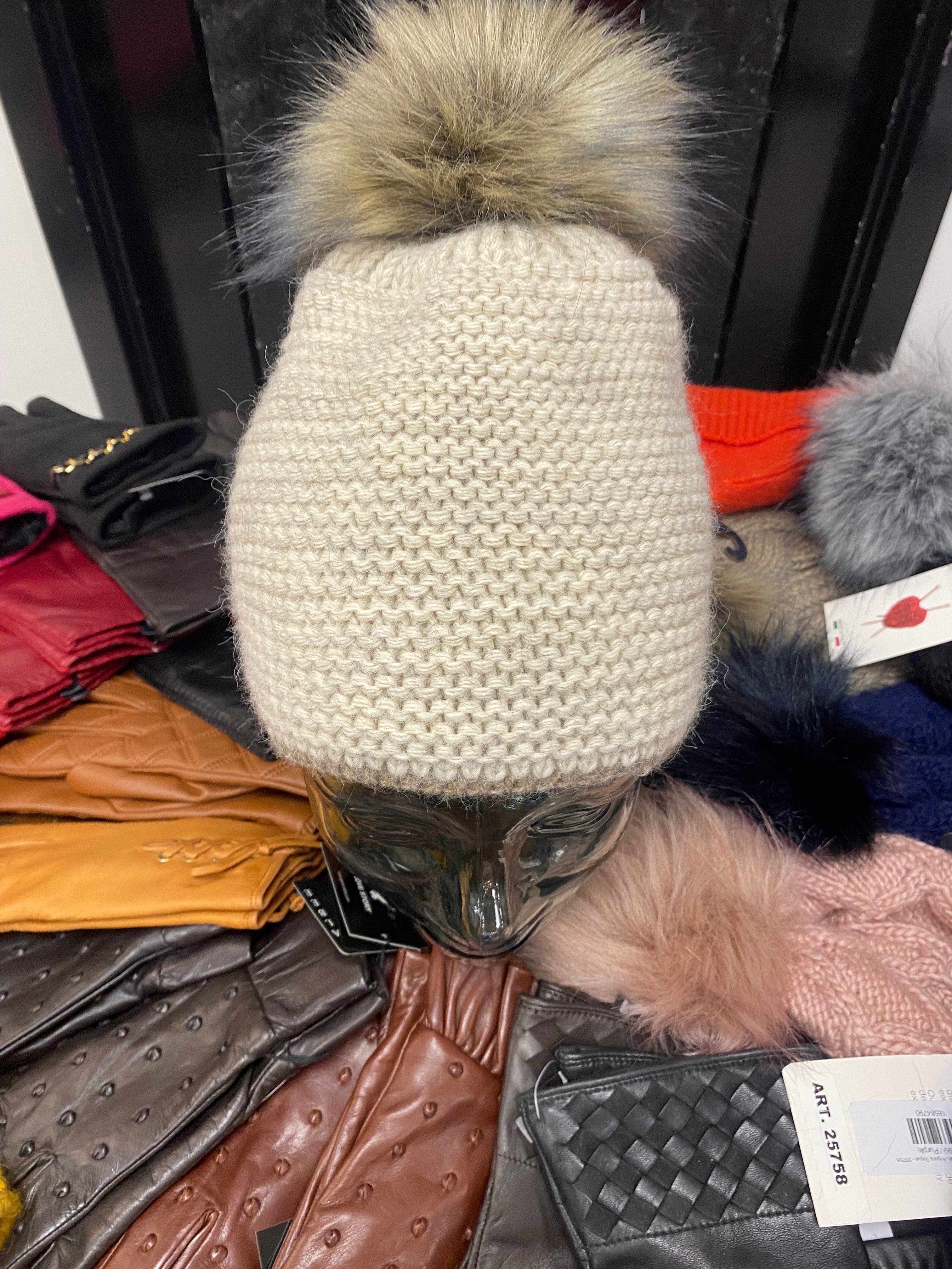 Cozy Knit Fleece Lined Pom Pom Winter Beanie Hat for Women - Warm Soft Cuffed Knit Hat for Cold Weather, Outdoor Activities & Fashion Accessories
