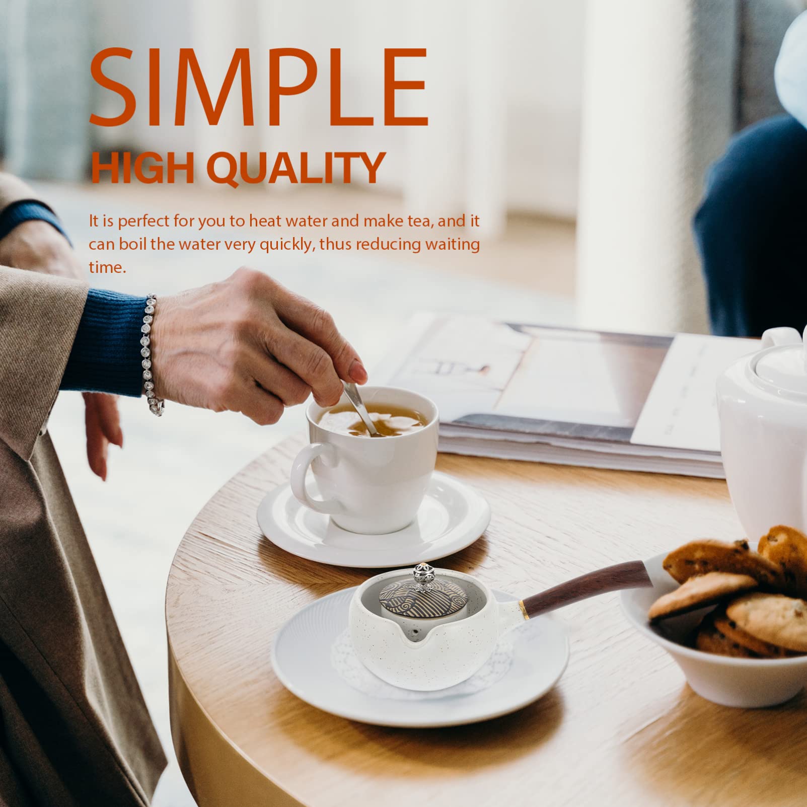 Premium Stainless Steel Teapot with Fine Mesh Filter - 1.2L Universal Tea & Coffee Kettle for Electric/Gas Stove - Perfect for Home, Office, Tea Ceremonies and Daily Brewing