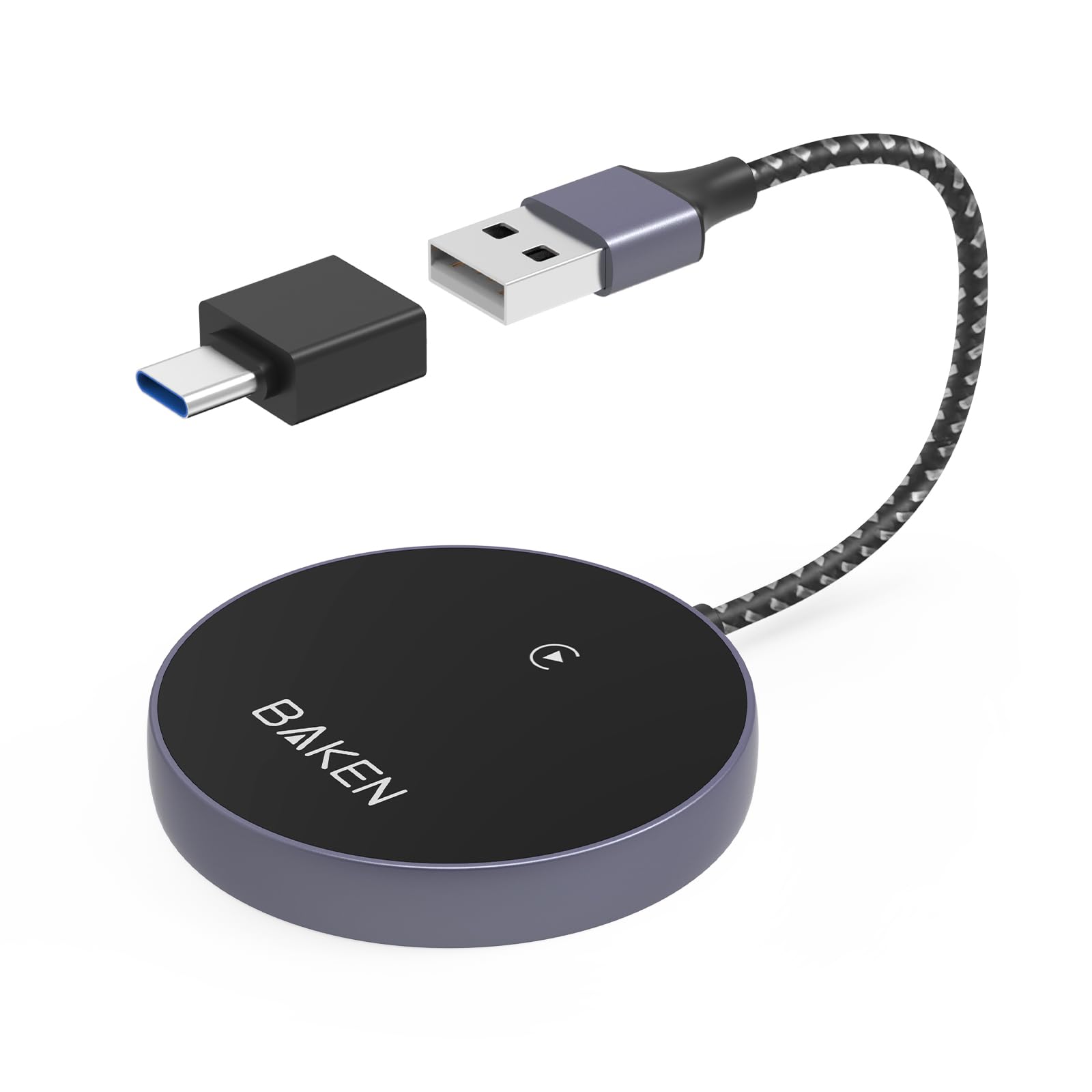 2024 Upgraded BAKEN Wireless CarPlay Adapter - Plug & Play Dongle Converts Wired to Wireless CarPlay for iPhone 7/8/X/11/12/13/14/15 & iOS 10+ - Fast Connection, Easy Setup - Perfect for Commuting, Road Trips & Hands-Free Driving