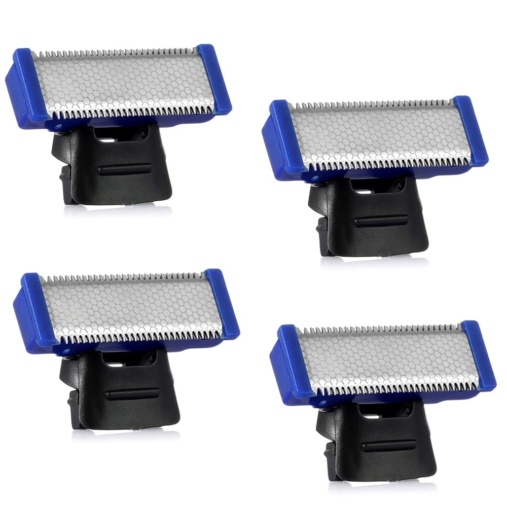 INVODA 4PCS Replacement Razor Blades for Micro Touch Solo Trimmer - Includes 1 Shaver & EVA Travel Case - Perfect for Beard Trimming, Grooming Kits & Travel Essentials
