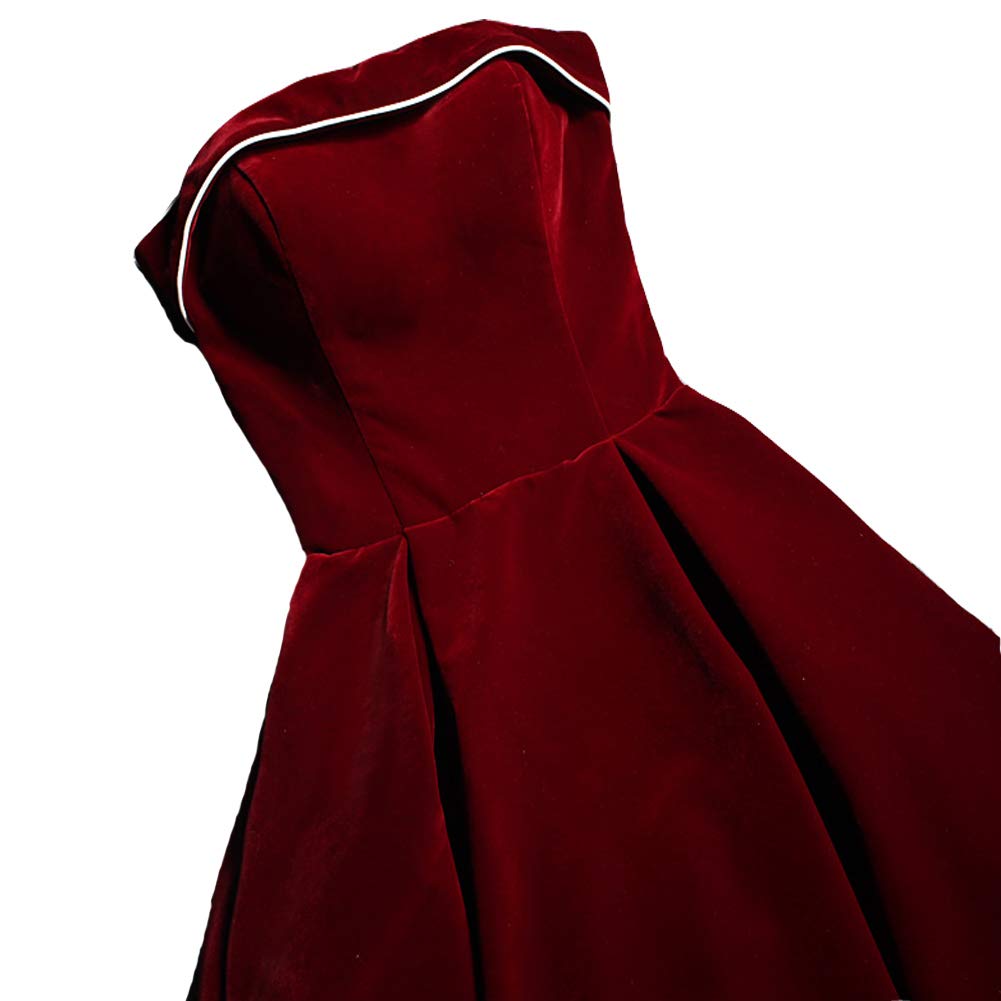 Elegant Velvet Strapless Wedding Dress for Women - Double Neck Long Formal Prom Gown | Perfect for Bridal, Evening Parties & Special Occasions
