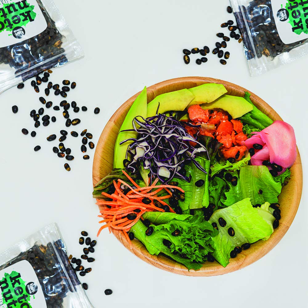 Dry Roasted Black Edamame Snacks - Sea Salt Flavor | High Protein, Low Carb, Keto & Vegan Friendly | Zero Sugar, Healthy Soybean Snacks by Keto Naturals (3 Pack) | Perfect for On-the-Go, Office, or Keto Diet Lifestyle