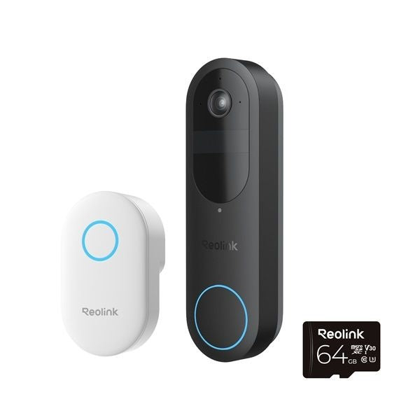 D340B WiFi Video Doorbell with 64GB Micro SD Card - Smart Home Security Camera for Front Door Monitoring, Motion Detection & Night Vision | Perfect for Houses, Apartments & Offices