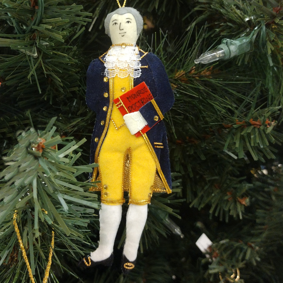 James Monroe Christmas Ornament - Patriotic Holiday Decor for Tree, Home & Office - Perfect for History Lovers & Collectors | Great Gift for Presidents Day & Christmas Celebrations