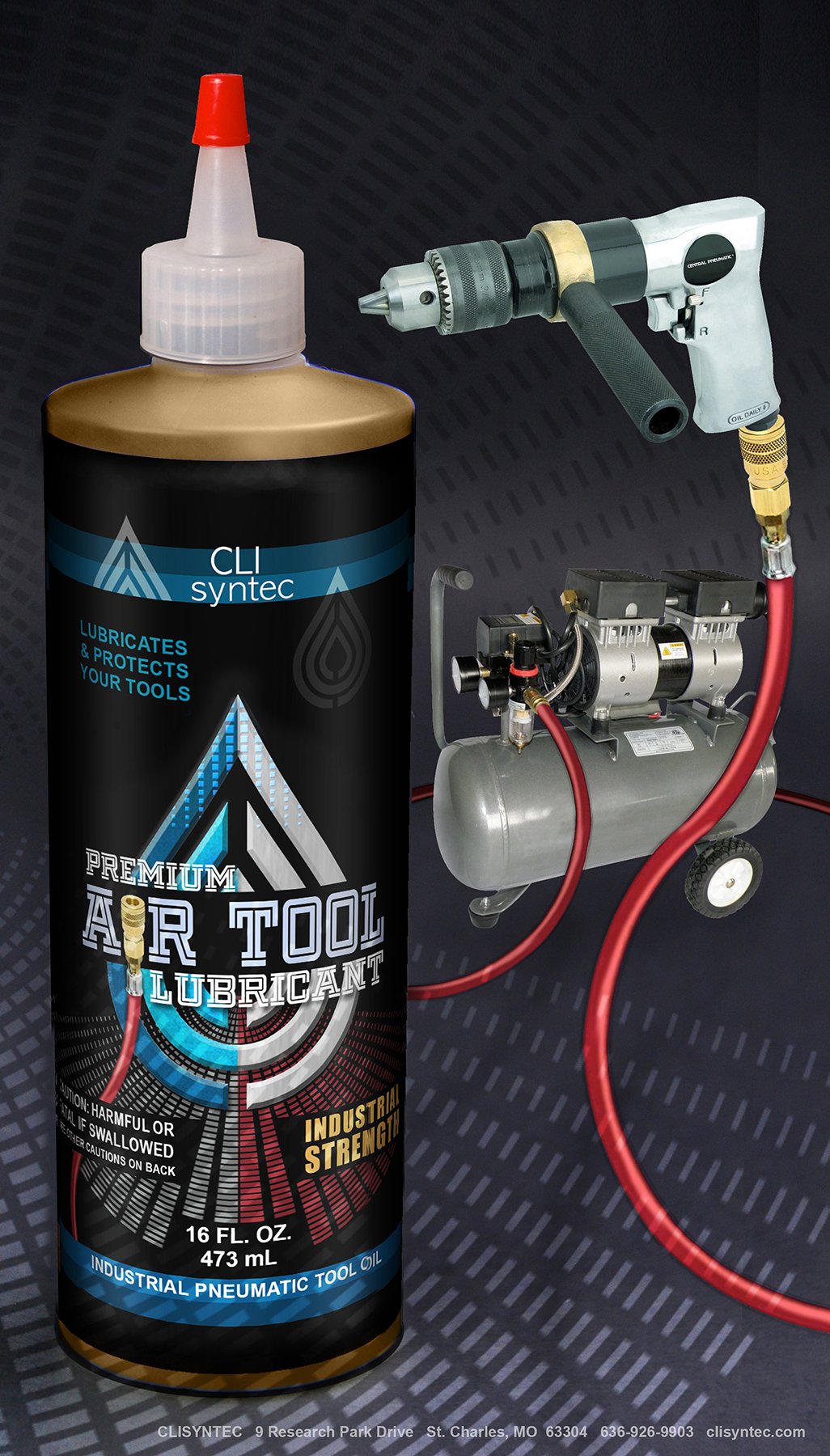 Premium Air Tool Lubricant - 16 FL. OZ. Industrial Pneumatic Tool Oil for Air Compressors, Nail Guns & Impact Wrenches - Extends Tool Life & Prevents Rust
