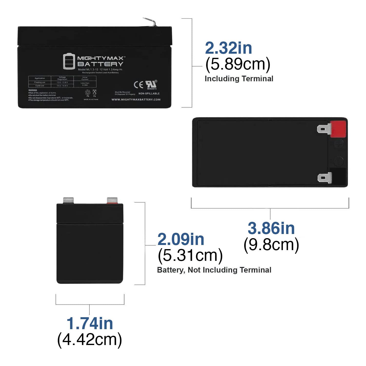 Mighty Max 12V 1.3Ah Rechargeable Battery with Solar Charger - Replacement for Devilbiss Vacuaide 7304A - Perfect for Medical Equipment, Portable Devices & Emergency Power Backup