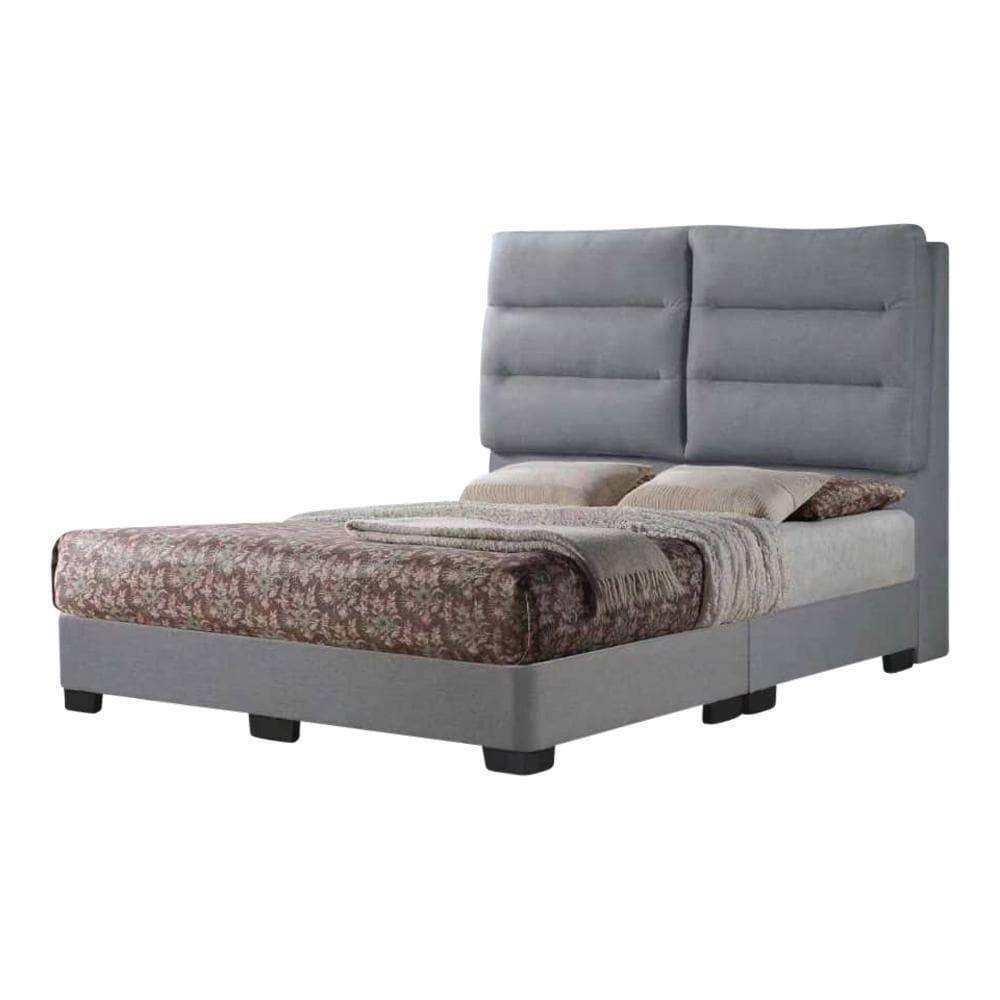 Waterproof Gladious Grey Fabric Bed Frame - Queen Size Platform Bed with Sturdy Metal Legs for Modern Bedroom Decor | Perfect for Small Spaces and Guest Rooms