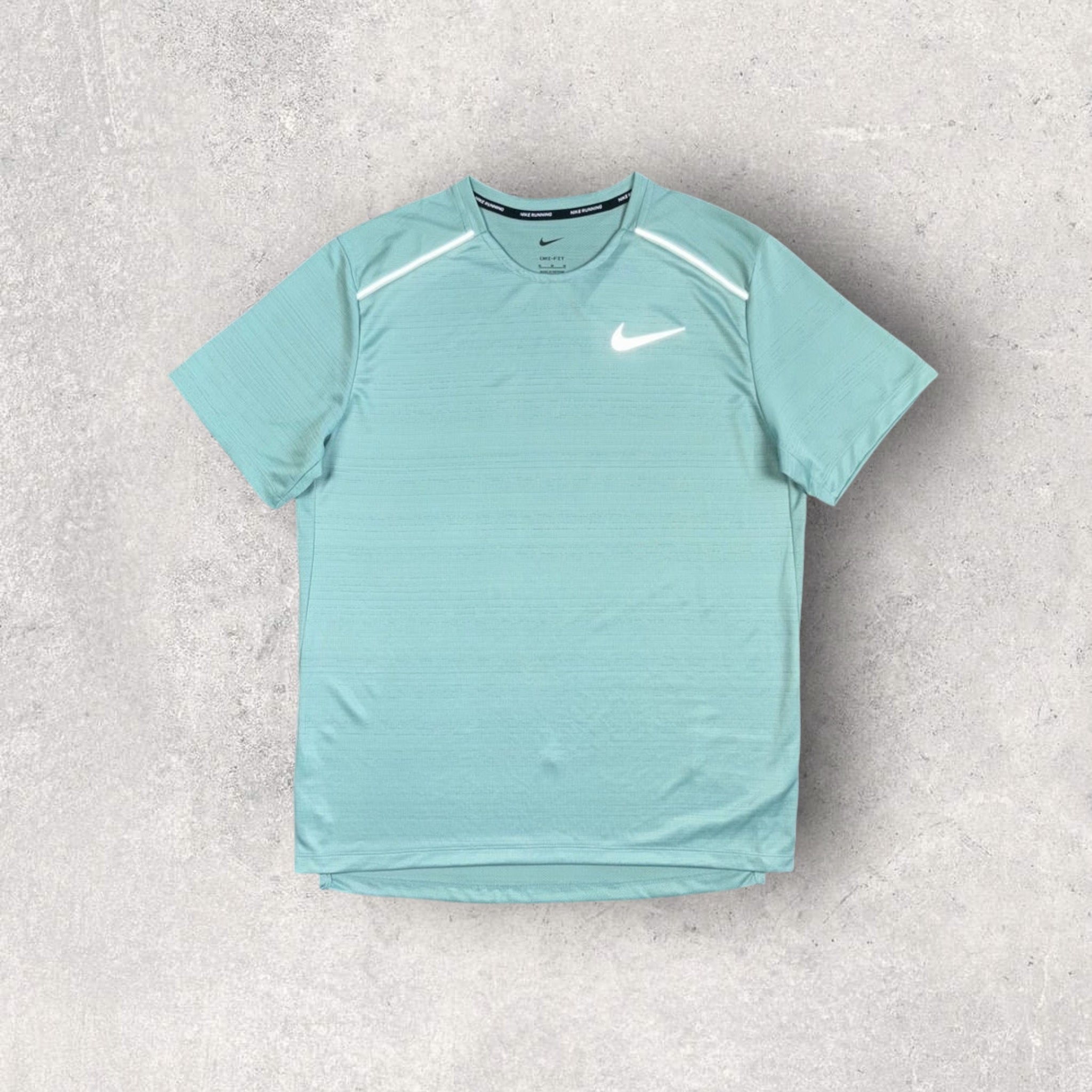 Nike Miler 1.0 Running T-Shirt and Shorts Set - Mineral/Black | Lightweight Performance Athletic Outfit for Men | Perfect for Jogging, Gym Workouts & Casual Wear