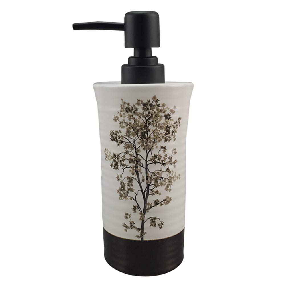 Premium Ceramic Bathroom Accessories Set - Soap Dispenser, Toothbrush Holder, Soap Dish & Mug with Elegant Leaf Design (White) - Perfect for Modern Bathrooms, Guest Suites & Spa-Style Decor
