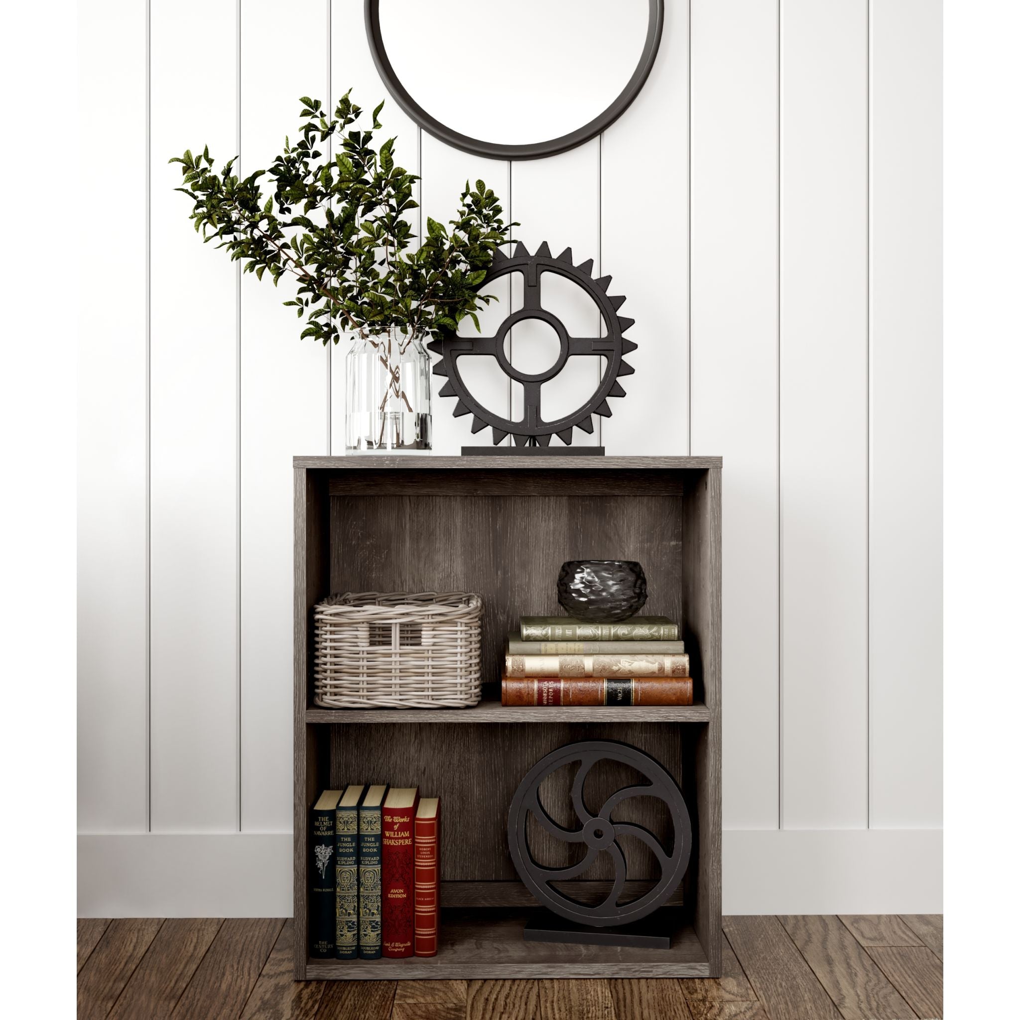 Arlenbry 5-Shelf Bookcase in Gray - Modern Bookshelf for Living Room, Bedroom & Office Storage