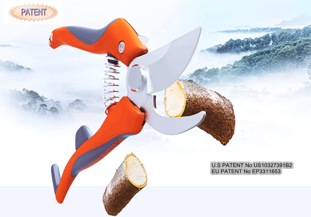 Premium Garden Pruning Shears - Heavy Duty Steel Hand Pruners & Secateurs for Trimming, Cutting, and Shaping Plants - Ideal for Gardening, Landscaping, and Outdoor Use