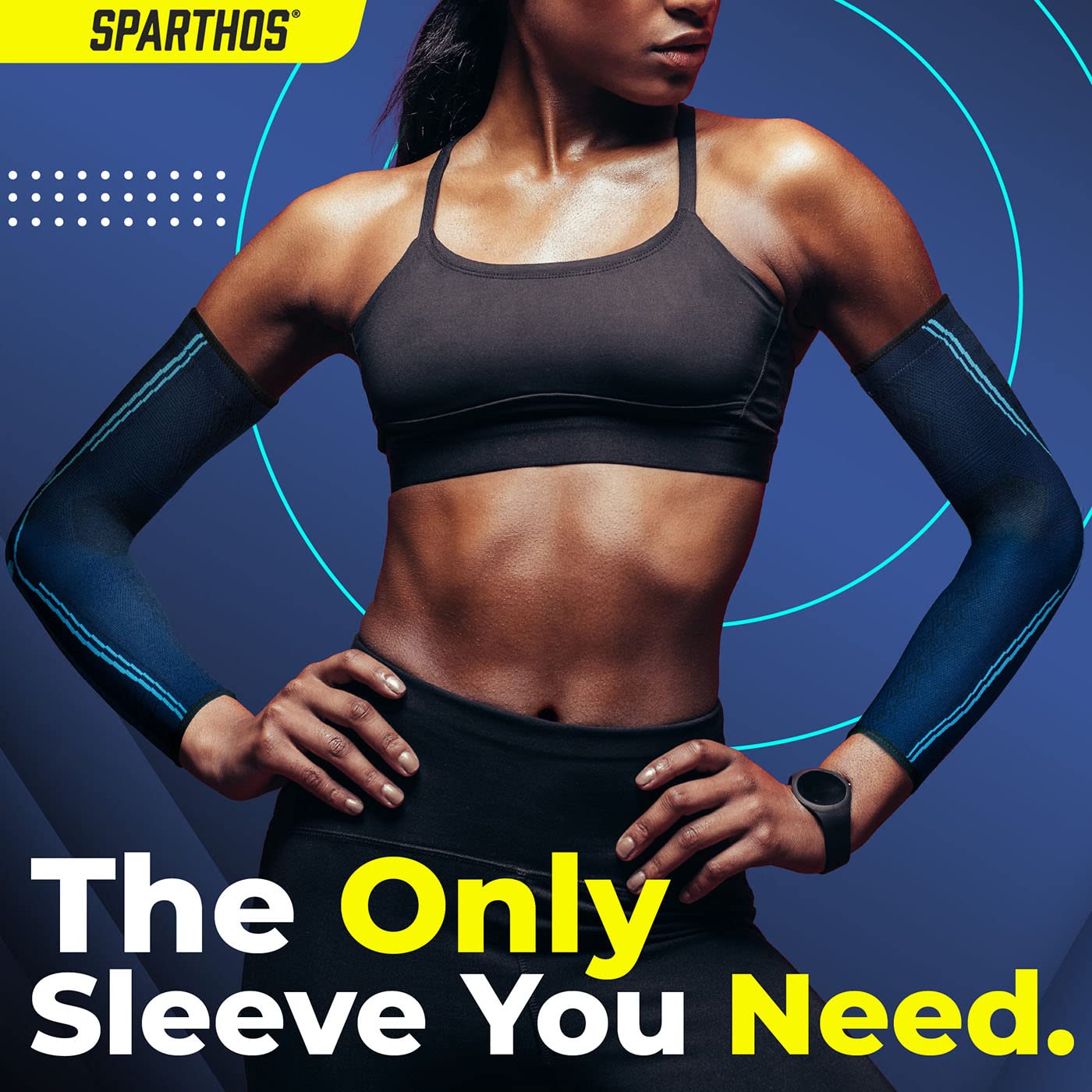 Sparthos Arm Compression Sleeves for Men & Women - Recovery Support Sleeves for Muscle Pain Relief, Joint Support & Improved Circulation - Breathable Elastic Sports Compression Arm Sleeves for Running, Basketball, Gym Workouts & Active Lifestyle