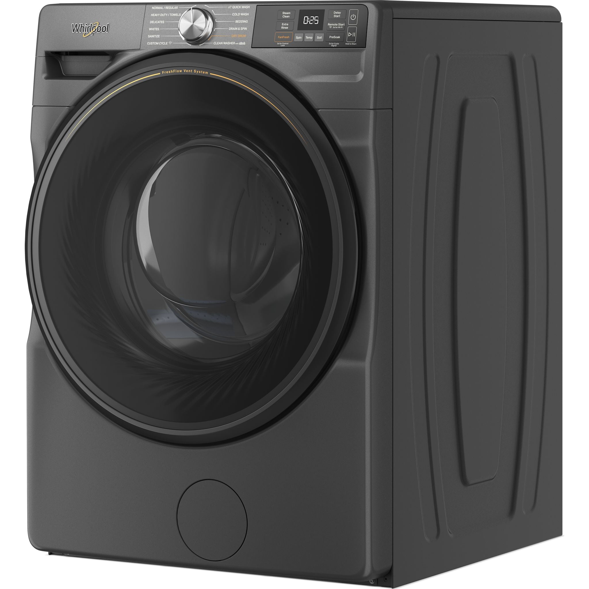 Whirlpool WFWF5720RU Front Load Washing Machine - 4.5 Cu. Ft. Capacity, Energy Star Certified, Volcano Black - Perfect for Laundry Rooms, Apartments & Small Spaces