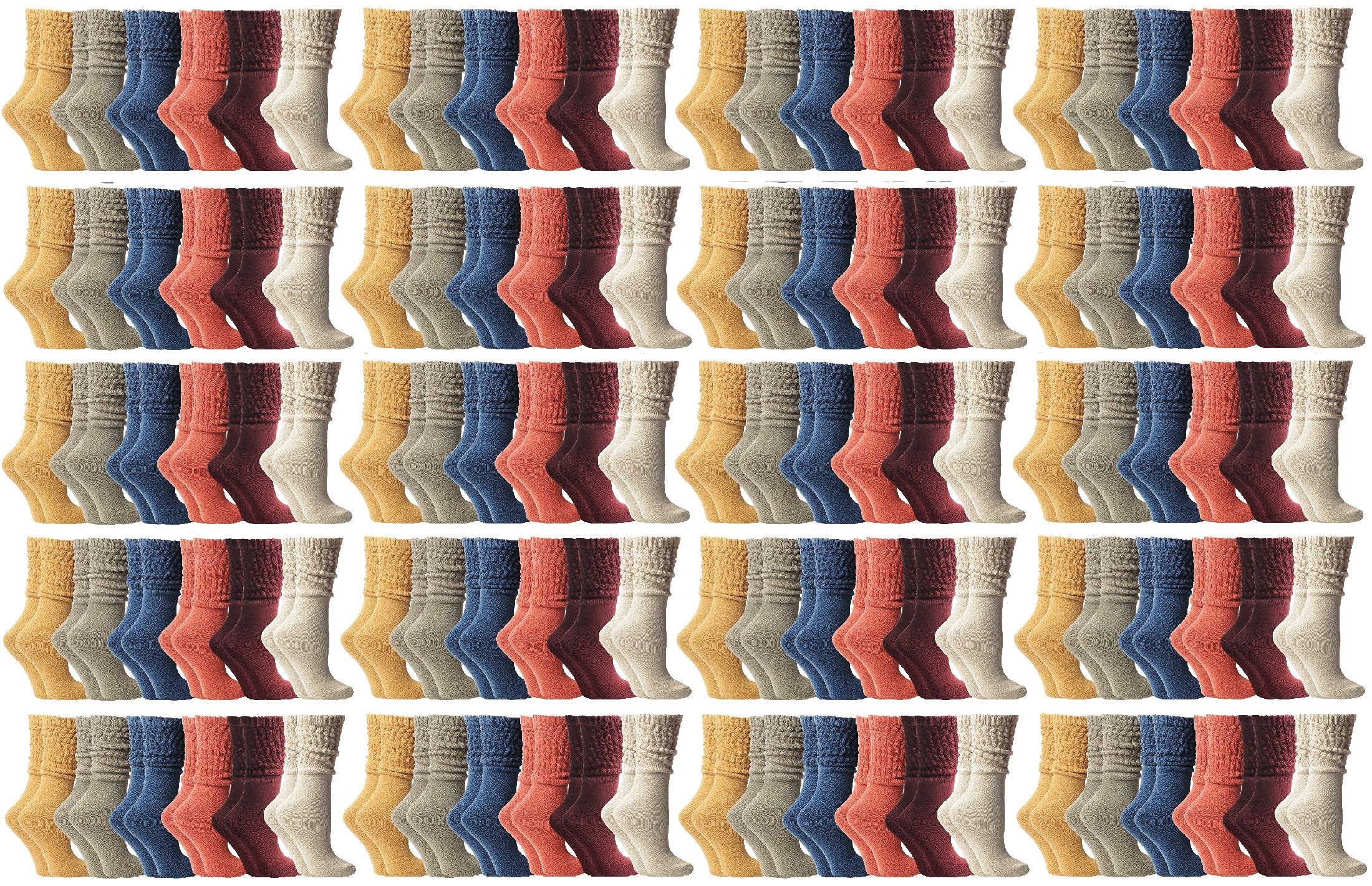 120 Pack Women's Cotton Slouch Socks - Knee High Boot Socks for Women by Yacht & Smith | Soft & Comfortable Crew Socks for Winter, Fall, Boots, Shoes & Casual Wear