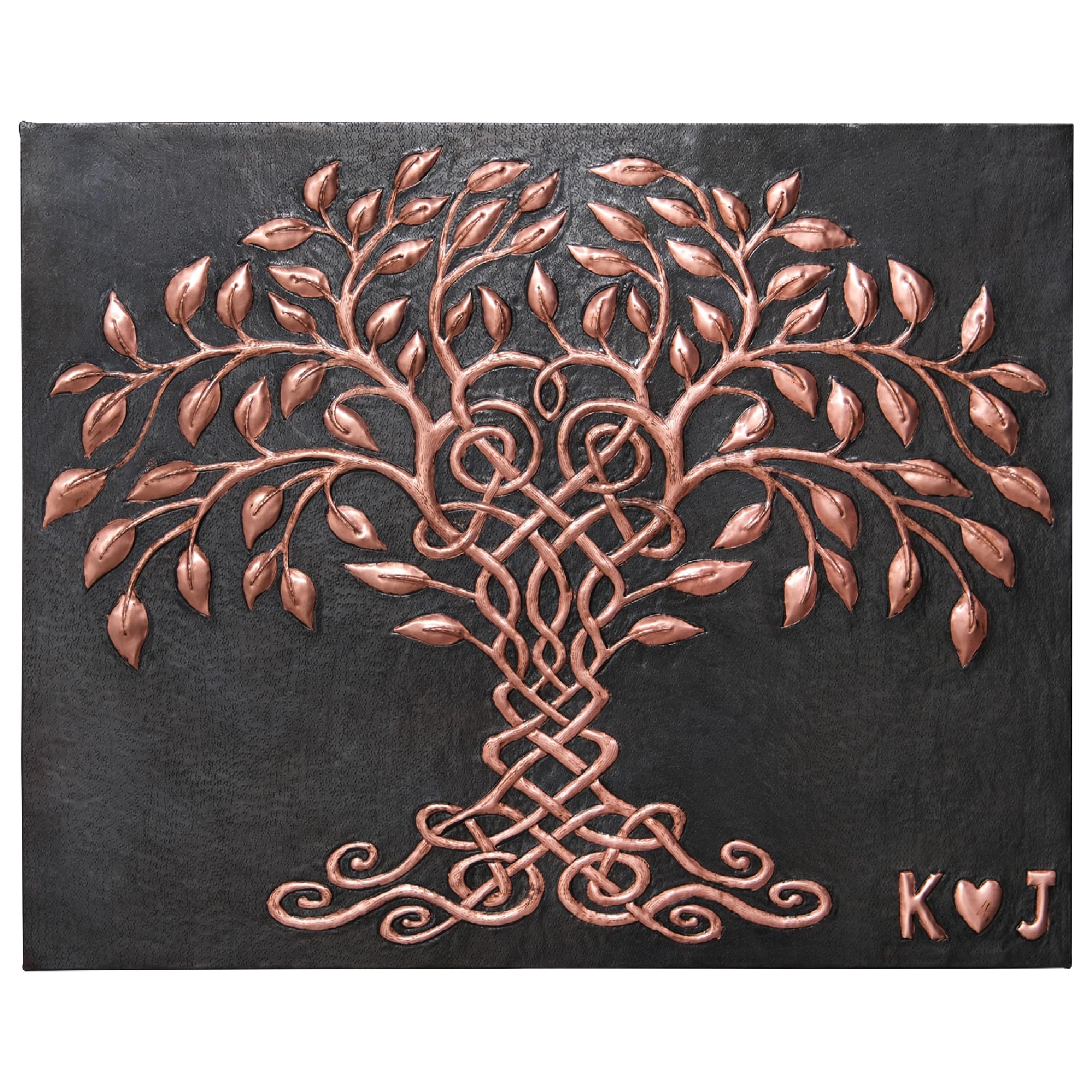 Celtic Tree of Life Kitchen Backsplash - Handmade Customizable Copper Backsplash Panel & Tile for Indoor Outdoor Wall Decor (Black) | Perfect for Farmhouse, Rustic & Modern Kitchen Designs