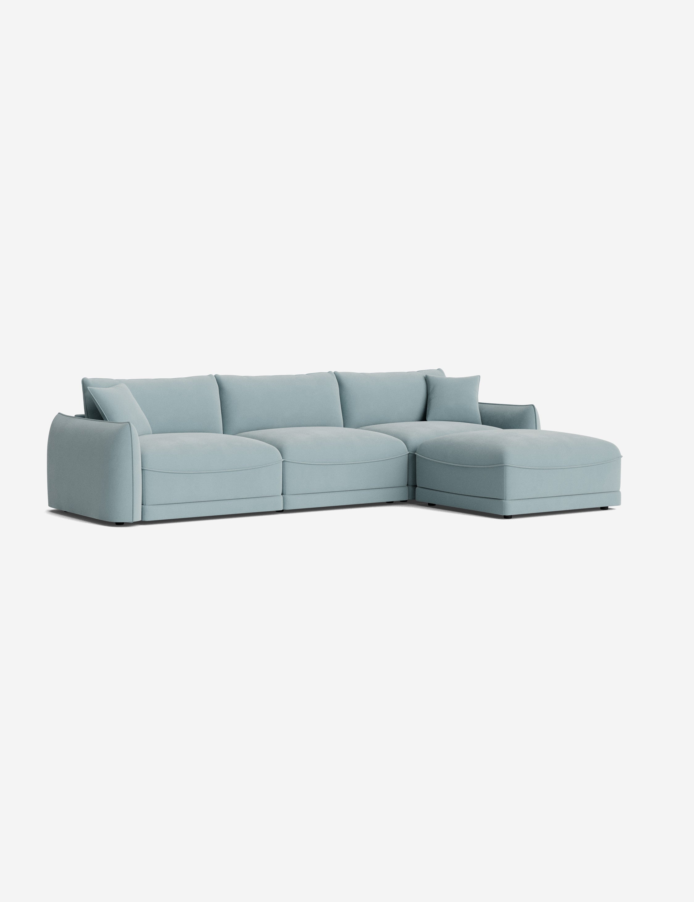 Balmer Sectional Sofa with Ottoman - Modern L-Shaped Couch Set for Living Room, Lounge & Home Theater - Comfortable Fabric Sofa with Chaise & Storage Ottoman