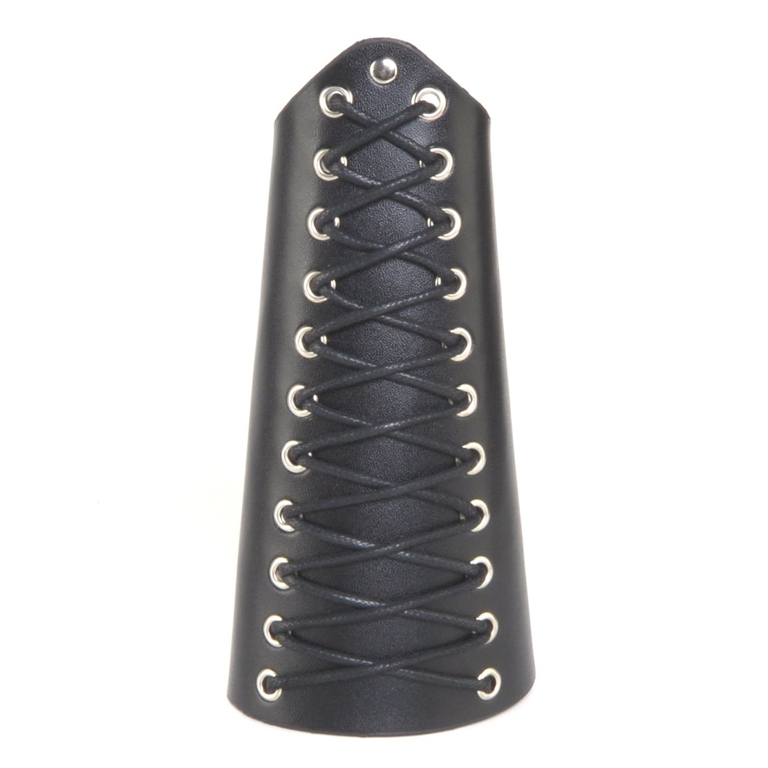 HZMAN 2 Pack Unisex Faux Leather Gauntlet Wristbands - Wide Bracer Arm Armor Cuffs for Cosplay, Renaissance Fairs & Gothic Fashion Accessories