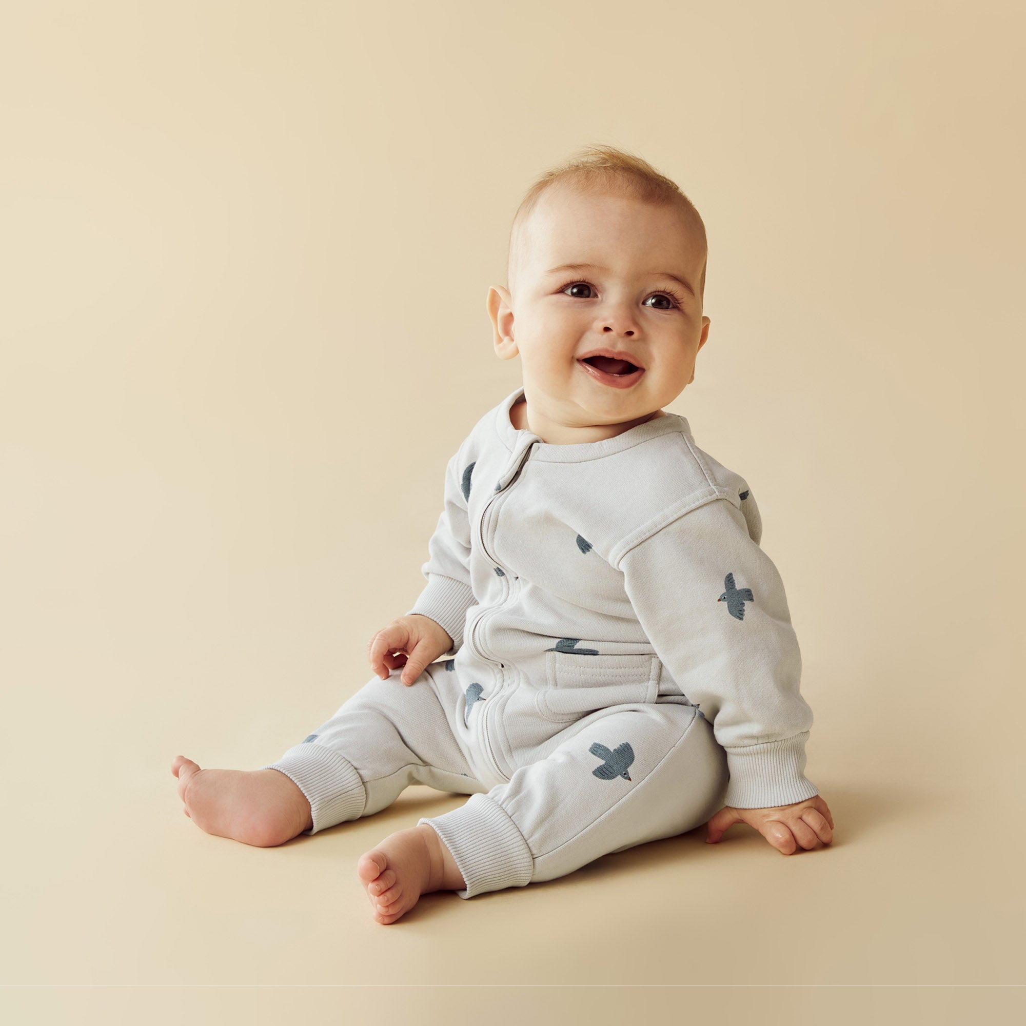 Little Sparrow Organic Cotton Terry Growsuit for Babies - Soft & Breathable One-Piece Romper for Newborns & Infants - Perfect for Playtime, Sleep & Everyday Comfort