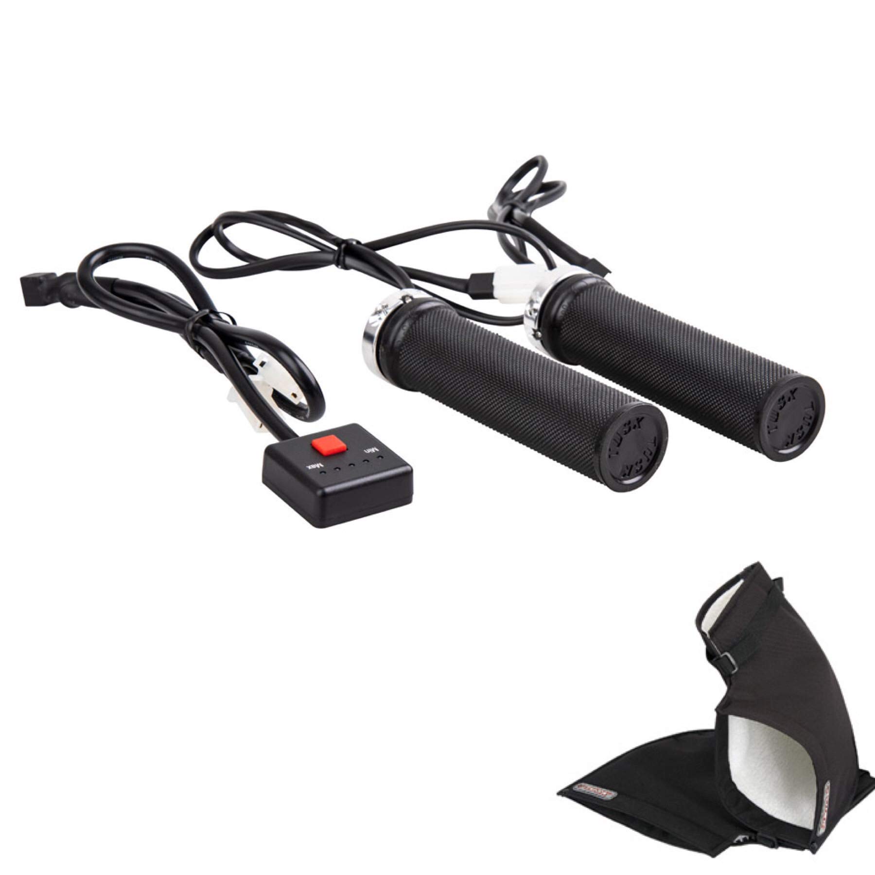 TUSK ATV Heated Grips with Lock-On Technology - Thumb Throttle Warmer & Cold Pro Hand Mitts for Winter Riding - Keep Hands Warm in Snow, Ice & Extreme Cold Weather