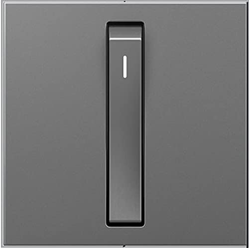 Legrand Adorne 15 Amp Whisper Single-Pole 3-Way Light Switch with Wall Plate (4 Pack, Magnesium) - ASWR1532M4WP-4PK - Perfect for Home, Office & Commercial Lighting Control