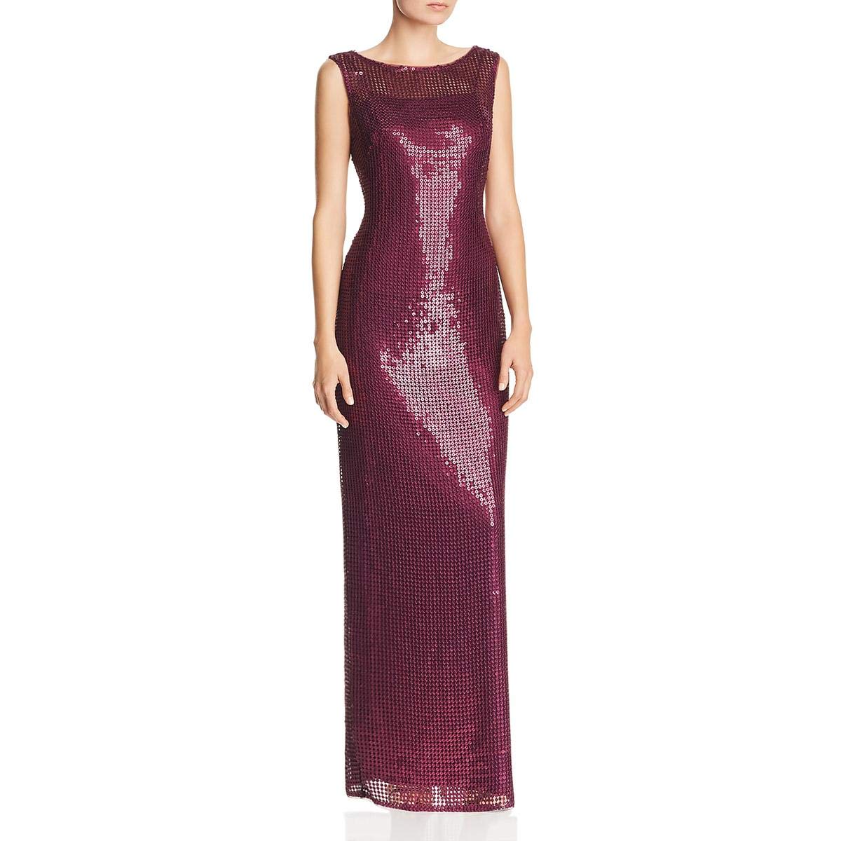 Adrianna Papell Women's Sleeveless Sequin Embroidered Cocktail Dress with Boat Neckline - Perfect for Evening Parties, Weddings & Special Occasions