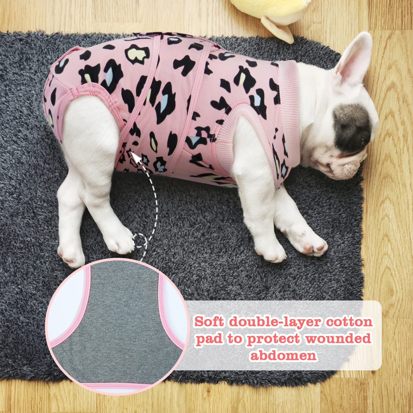Post-Surgery Recovery Suit for Dogs - Soft, Breathable, Comfortable - Pink Leopard Print - XXL Size - Ideal for Spay/Neuter, Wound Protection & Stress Relief