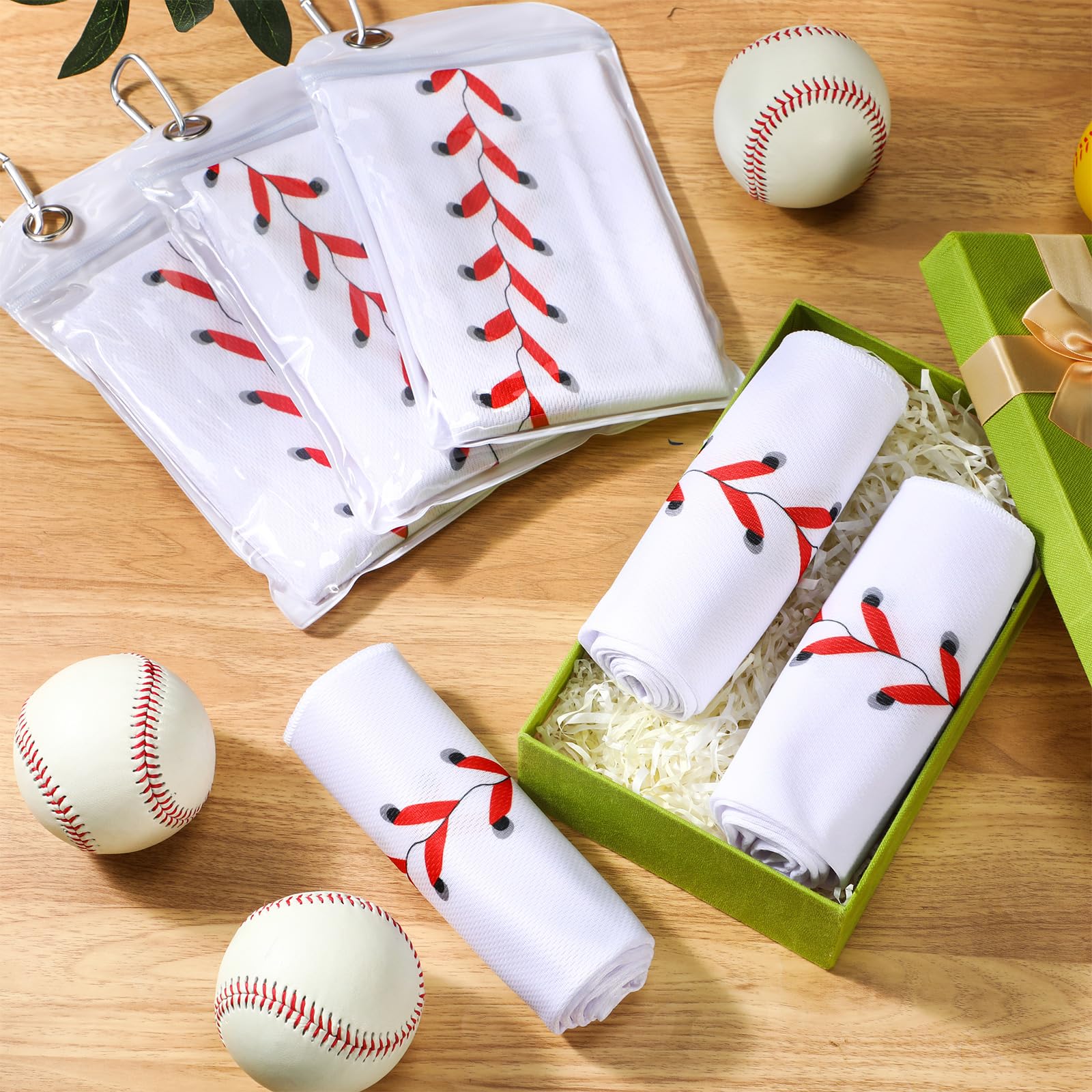 6 Pack White Cooling Baseball Towels for Boys - 40