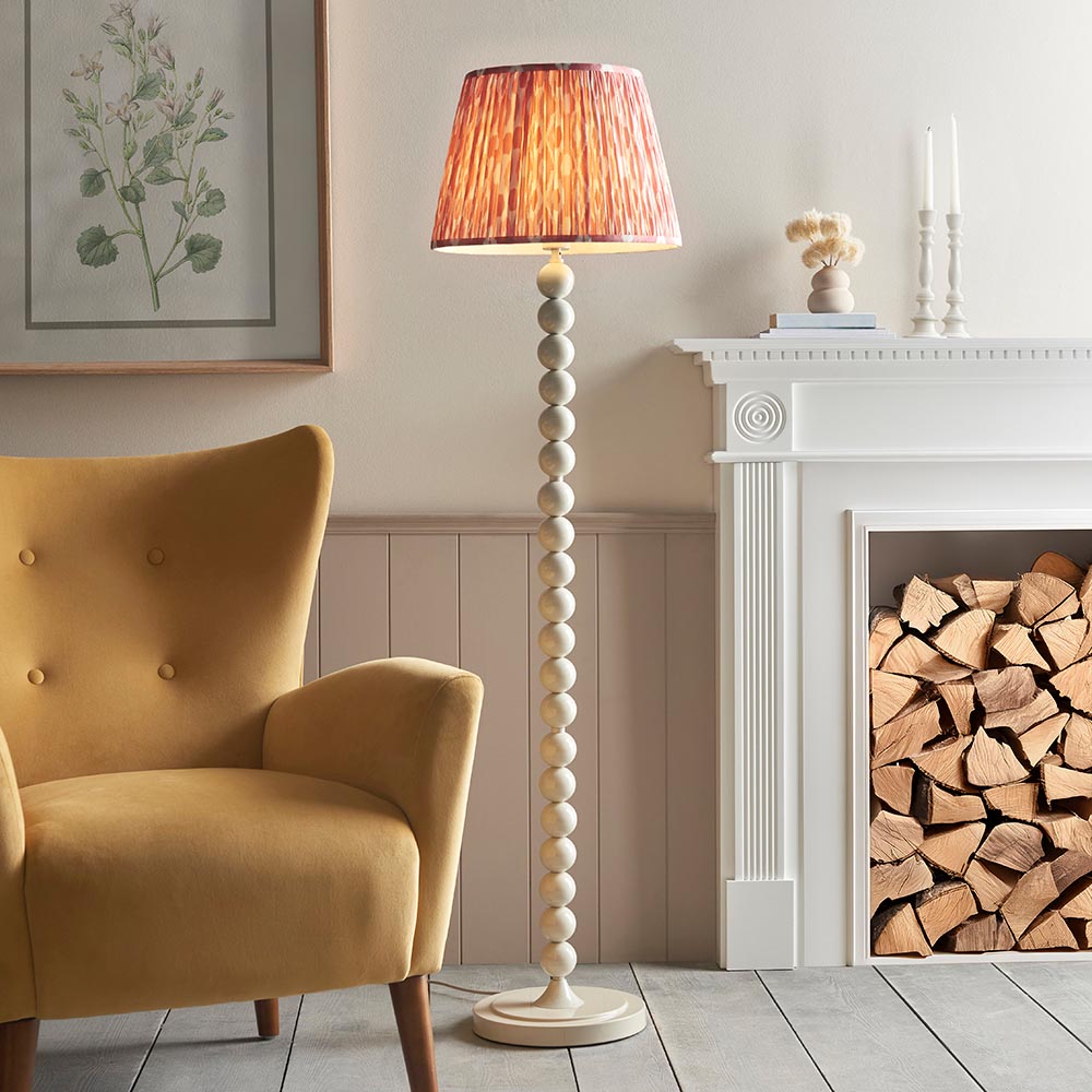 Auralis Ikat Floor Lamp with E27 Socket - Modern Handwoven Design for Living Room, Bedroom & Office Lighting