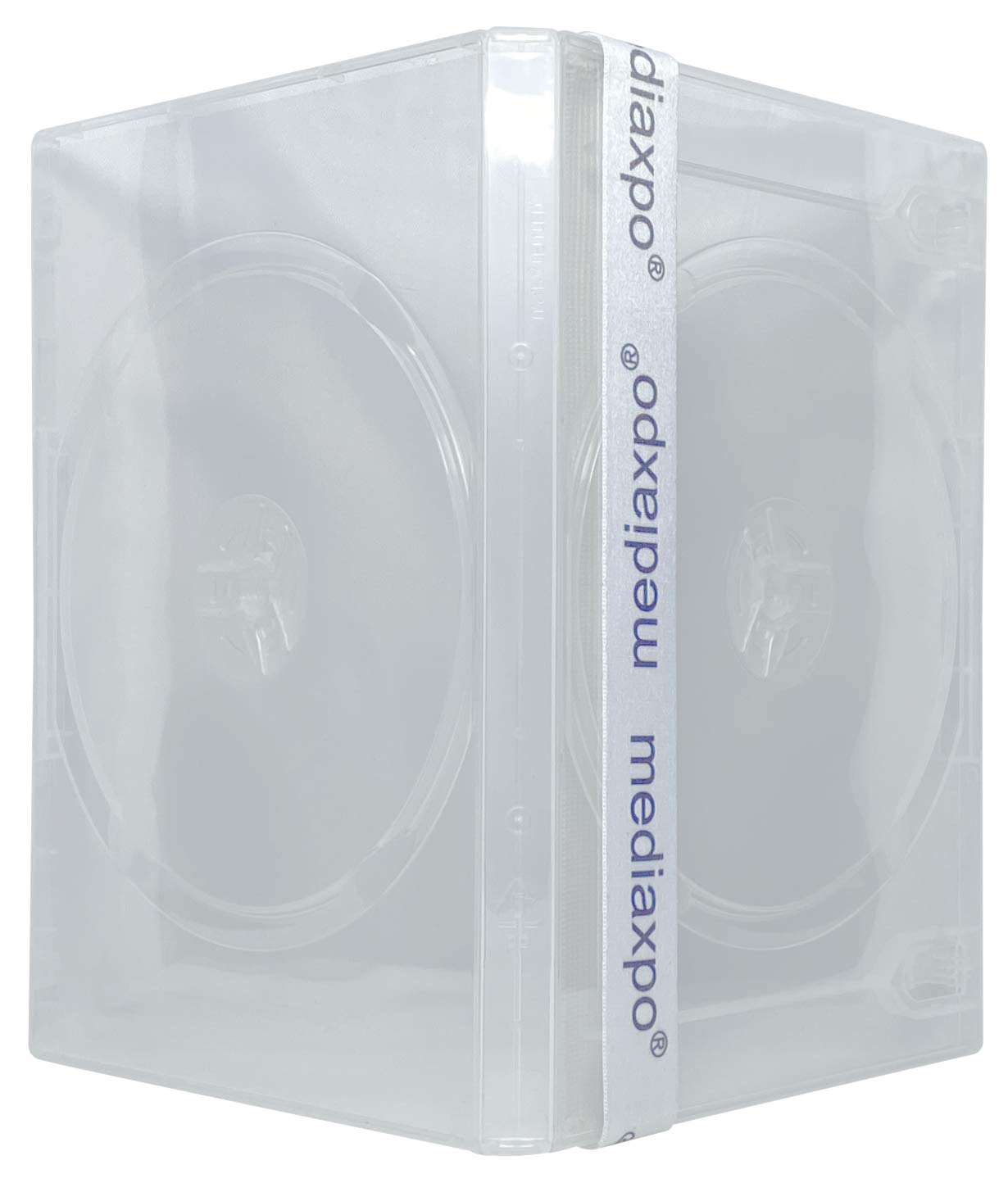 50 Pack Clear Double DVD Cases with Hinged Cover - Perfect for Movie Collections, Music Albums & Data Storage - Durable & Scratch-Resistant