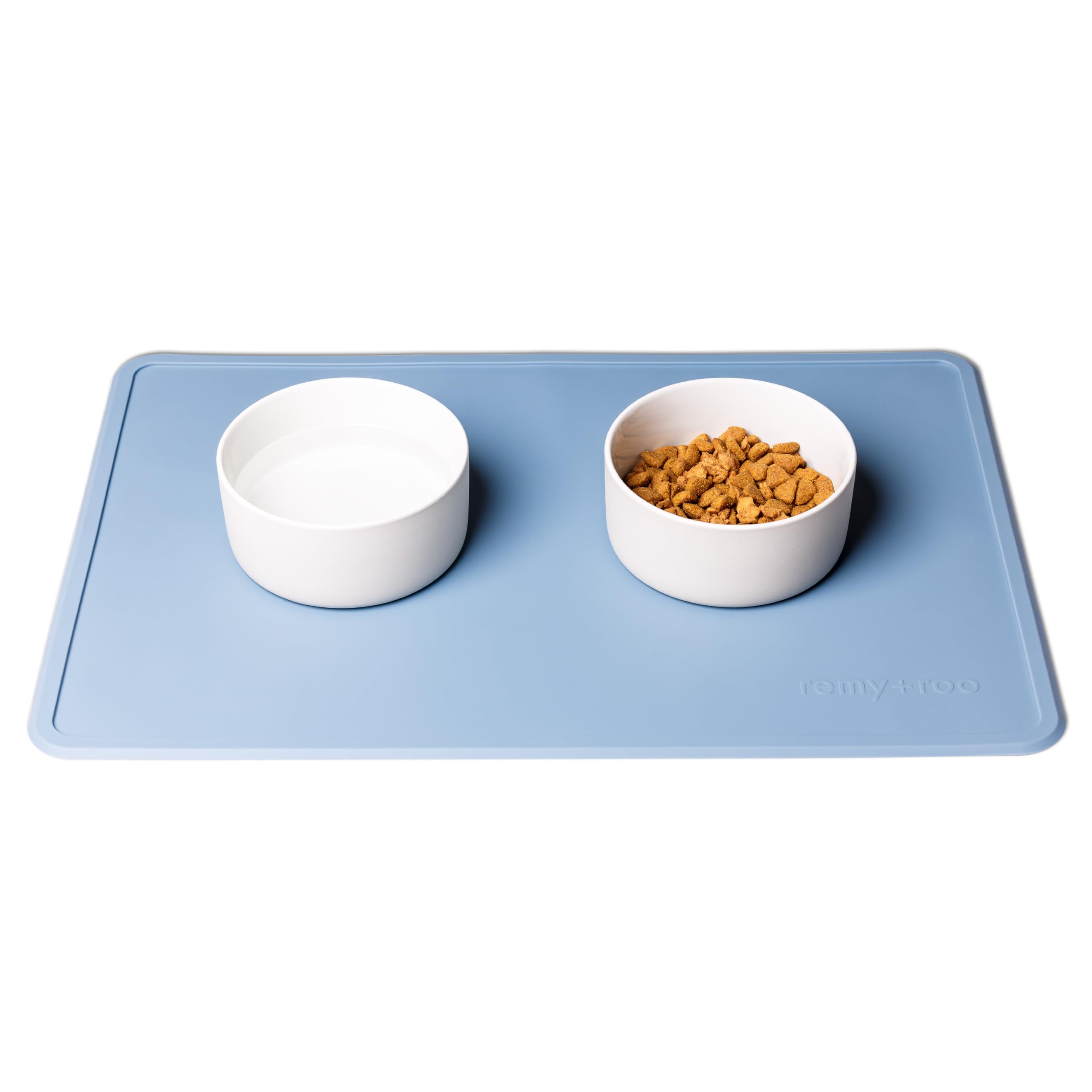 Premium Non-Slip Silicone Pet Bowl Mat for Dogs & Cats - Dusty Blue | Waterproof, Dishwasher Safe | Perfect for Food & Water Bowls, Mess-Free Feeding at Home or Travel