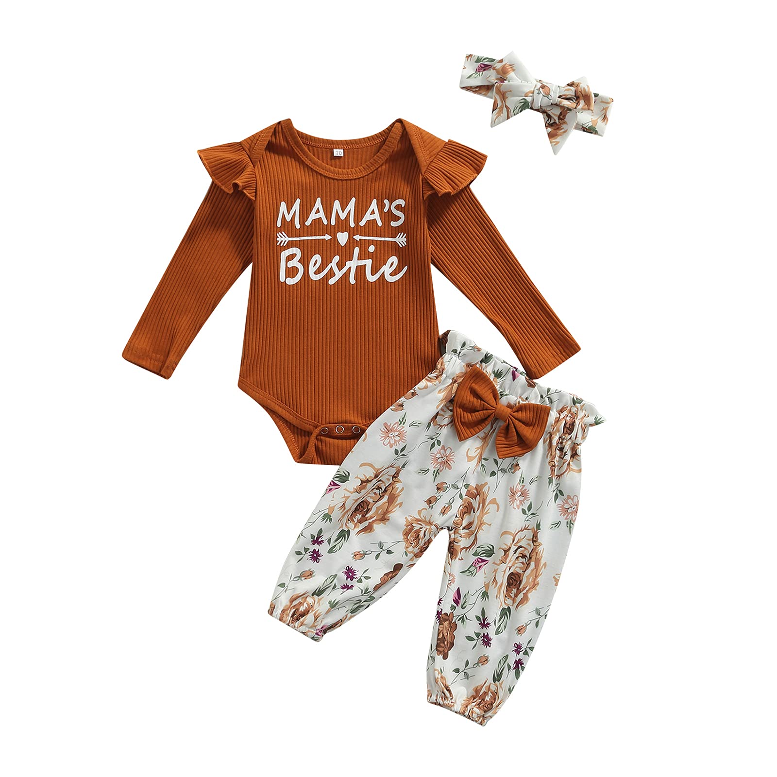 Adorable Newborn Baby Girl Outfits - Ribbed Romper & Shorts Set with Floral Print | Soft & Comfortable Fall Infant Clothes | Perfect for Photos, Parties & Daily Wear