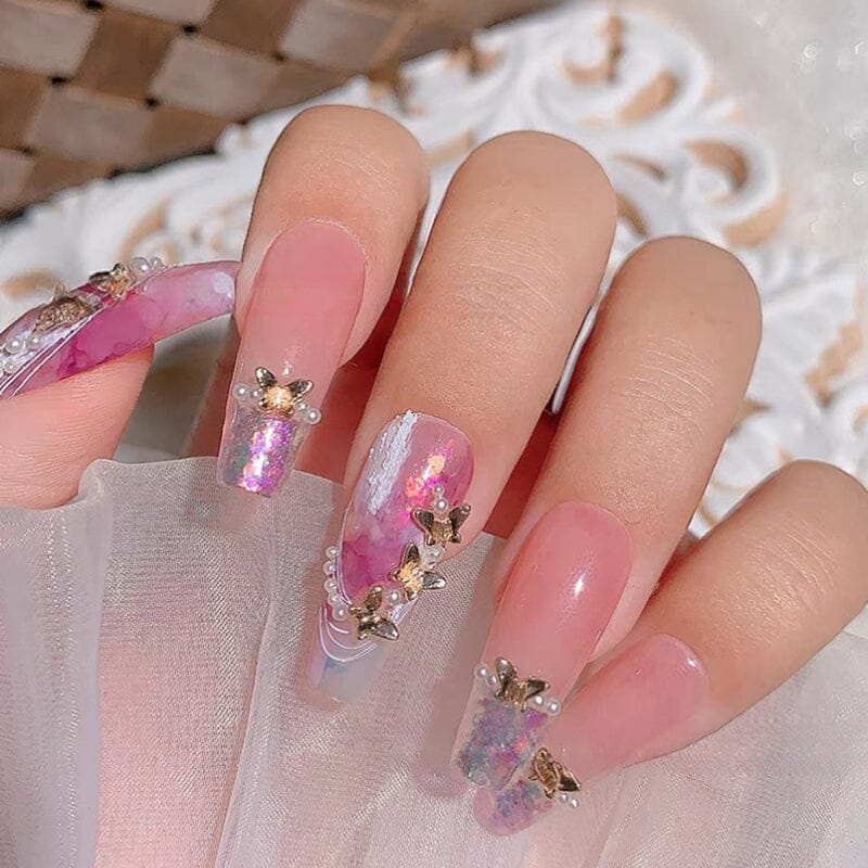 20PCS Butterfly Metal Nail Art Decorations - Elegant Nail Charms for DIY Manicure, Perfect for Nail Salons, Home Nail Art, and Party Nail Designs