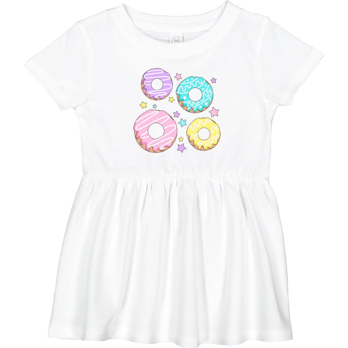 Inktastic Easter Pastel Donuts with Frosting and Stars Baby Girl Dress - Cute Spring Outfit for Easter Photos, Birthday Party & Family Gatherings