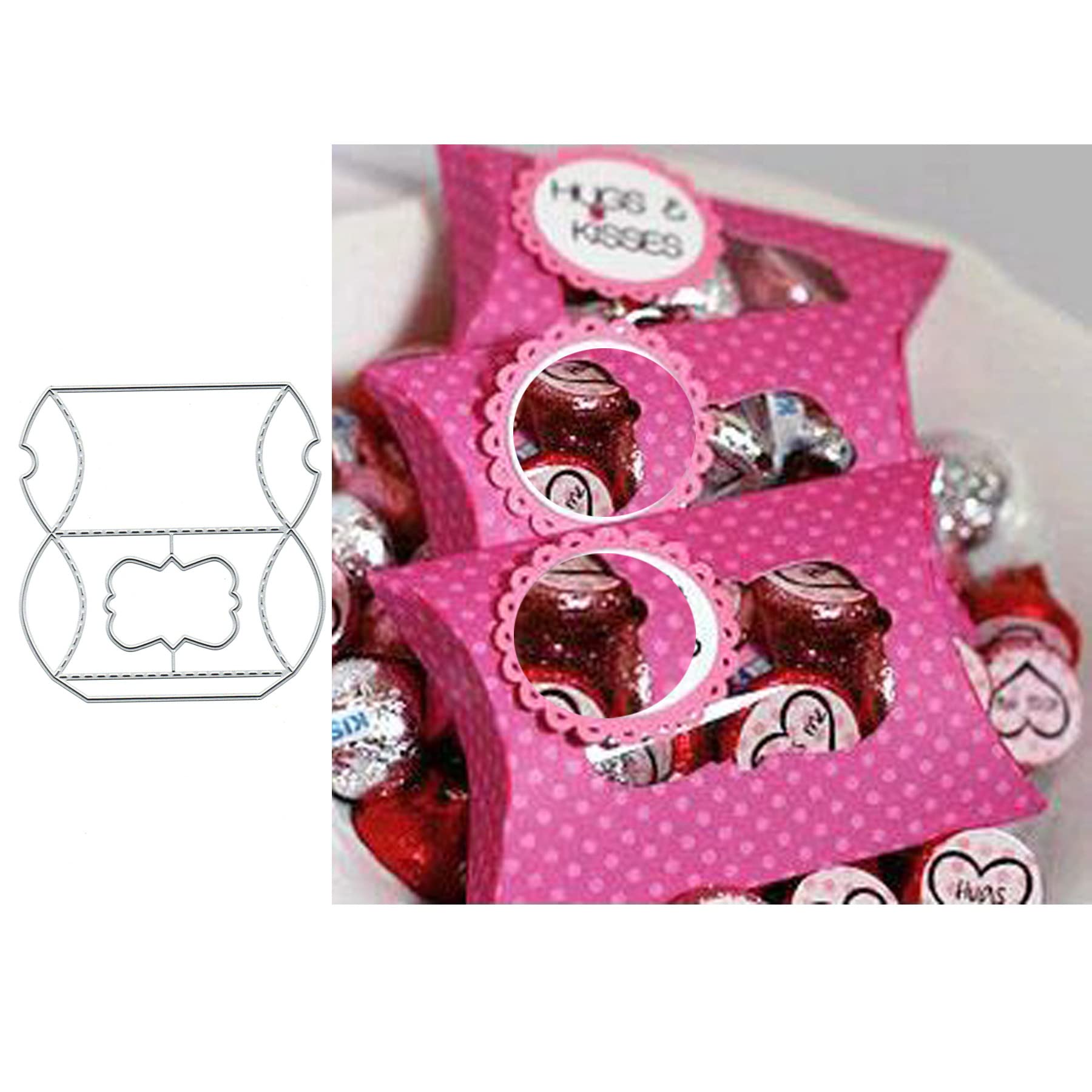 Christmas Chocolate Box Metal Die Cuts - 12pc Merry Christmas & Wedding Gift Scrapbooking Dies for DIY Cards, Photo Albums, Invitations - 5.03x5.19inch (12.8x13.2cm) - Perfect for Holiday Crafts, Gift Wrapping & Paper Embossing Projects