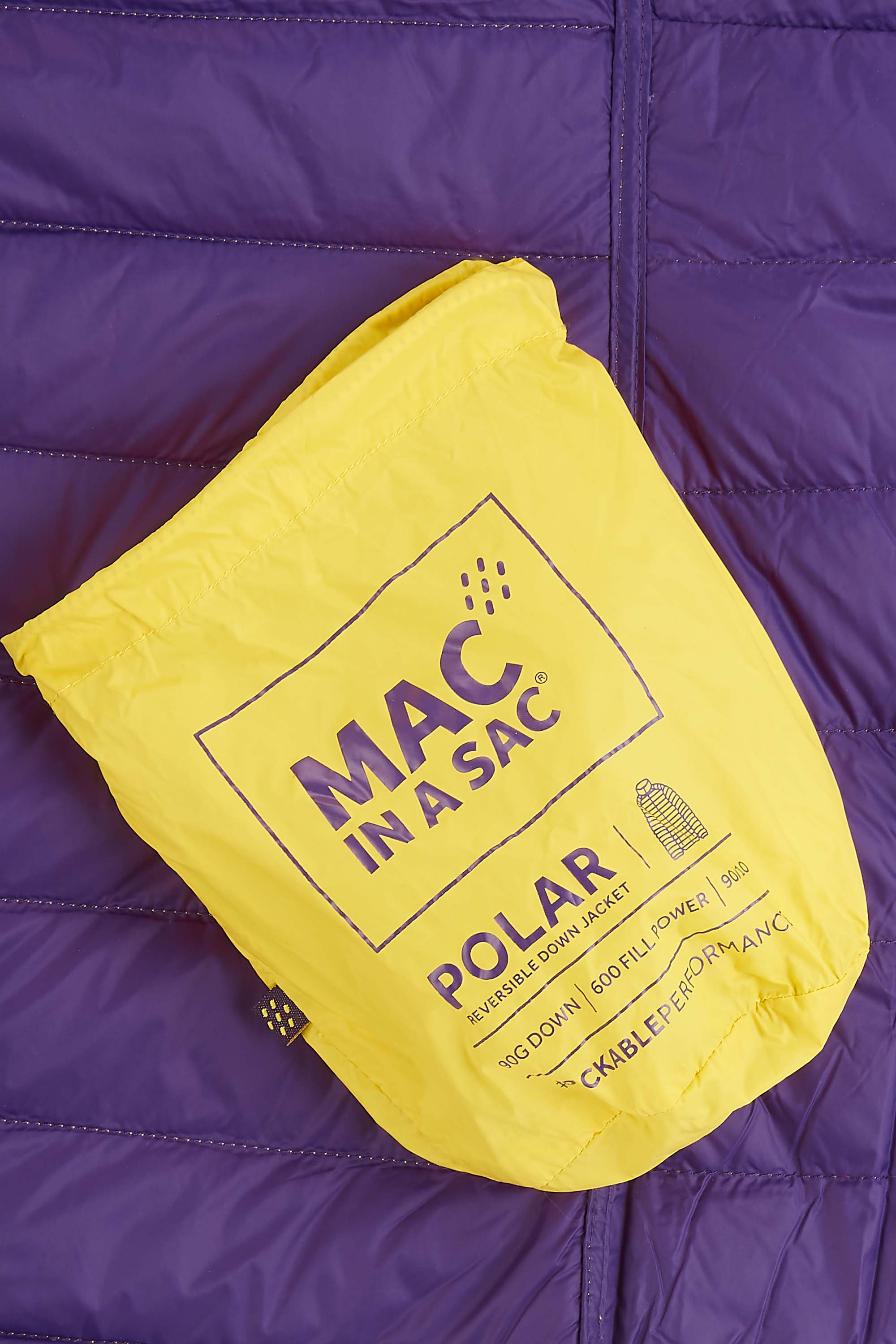 Mac In A Sac Polar2 Reversible Down Jacket for Women - Yellow/Grape | Warm Winter Coat for Outdoor Activities & Travel