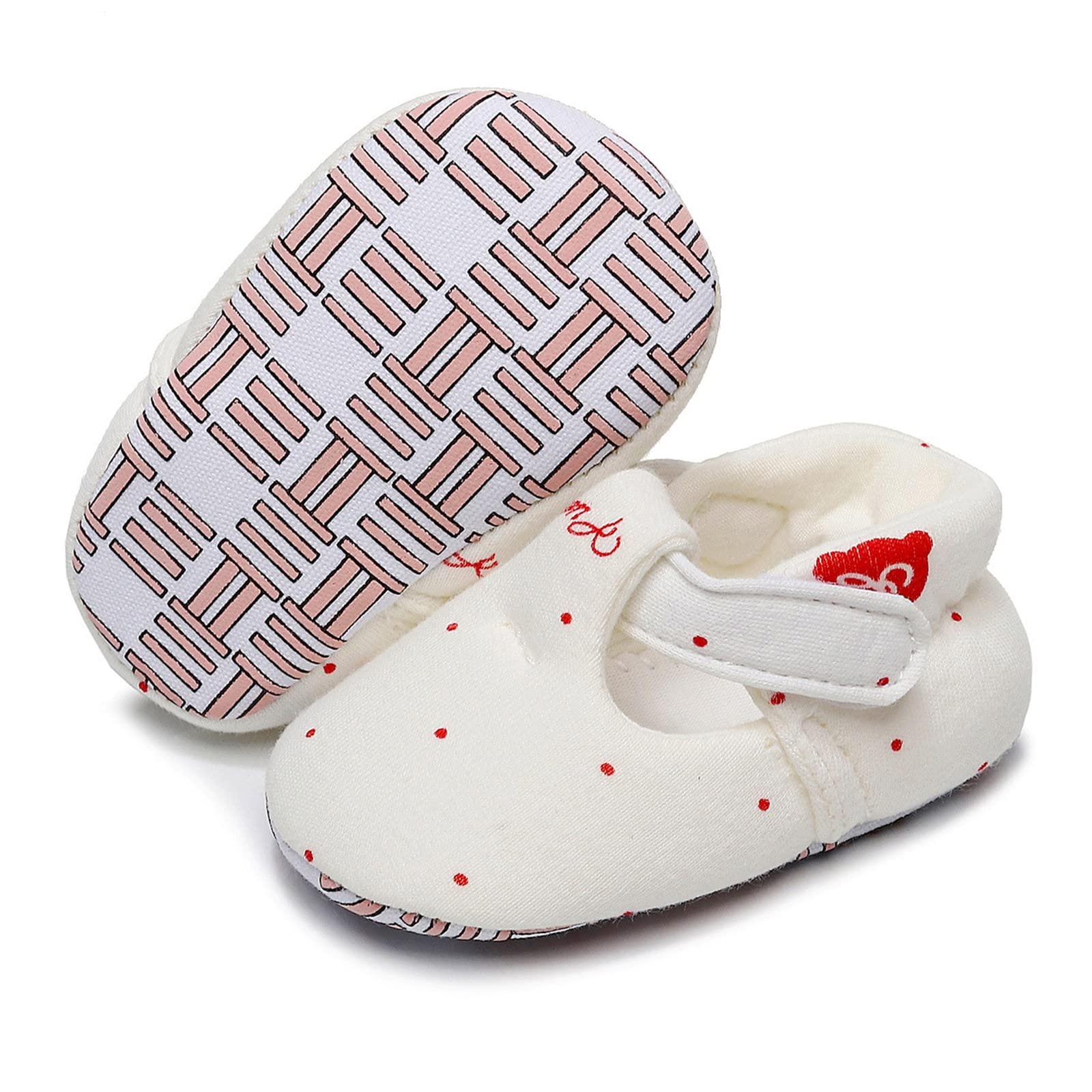 Baby Girl's First Walkers Sandals with Bowknot - Pool & Princess Shoes (Red, 6-12M)