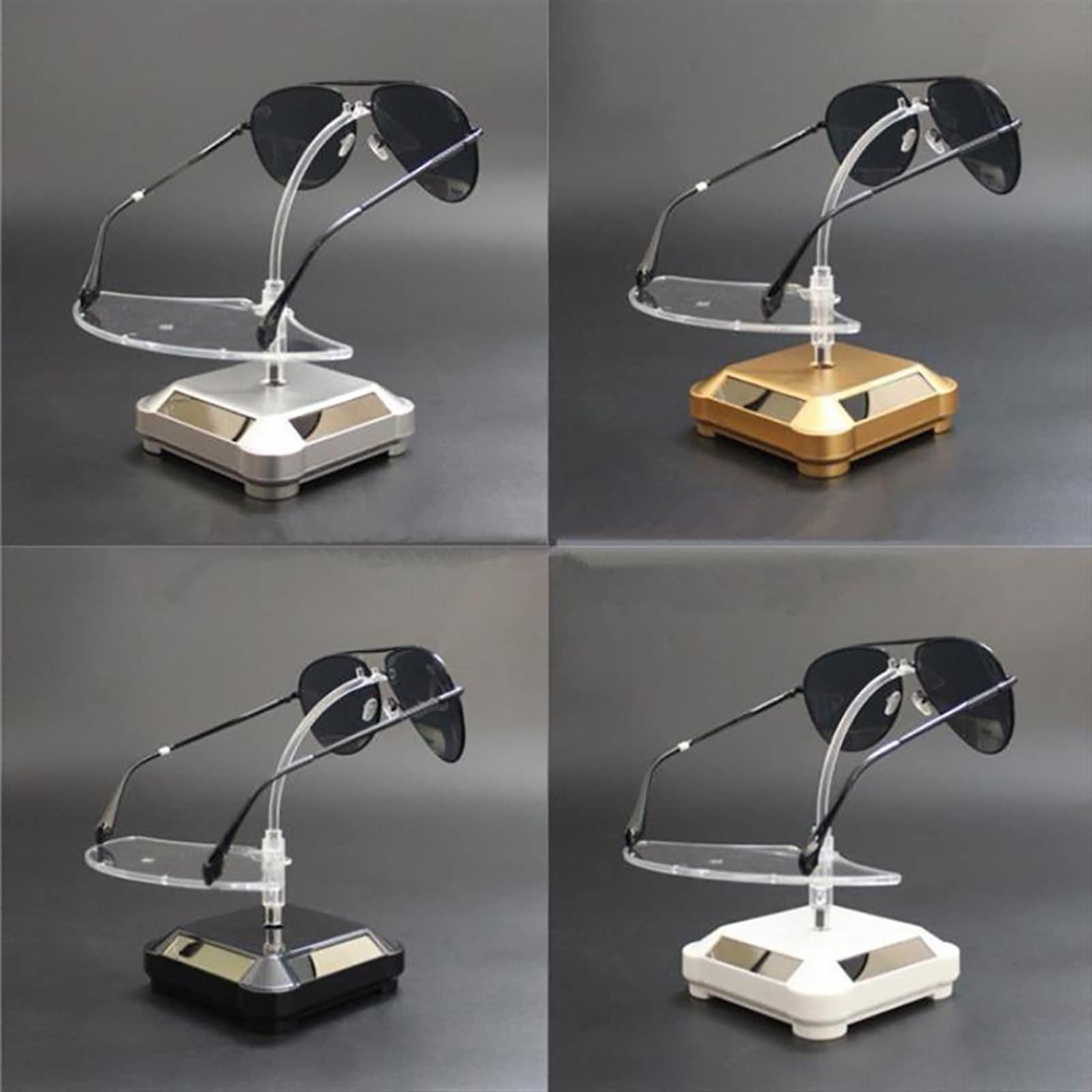 Rotary Sunglasses Organizer Stand - Golden Glasses Display Rack for Store Window & Home Storage | Eyewear Showcase for Retail Shops, Boutiques & Vanity Organization
