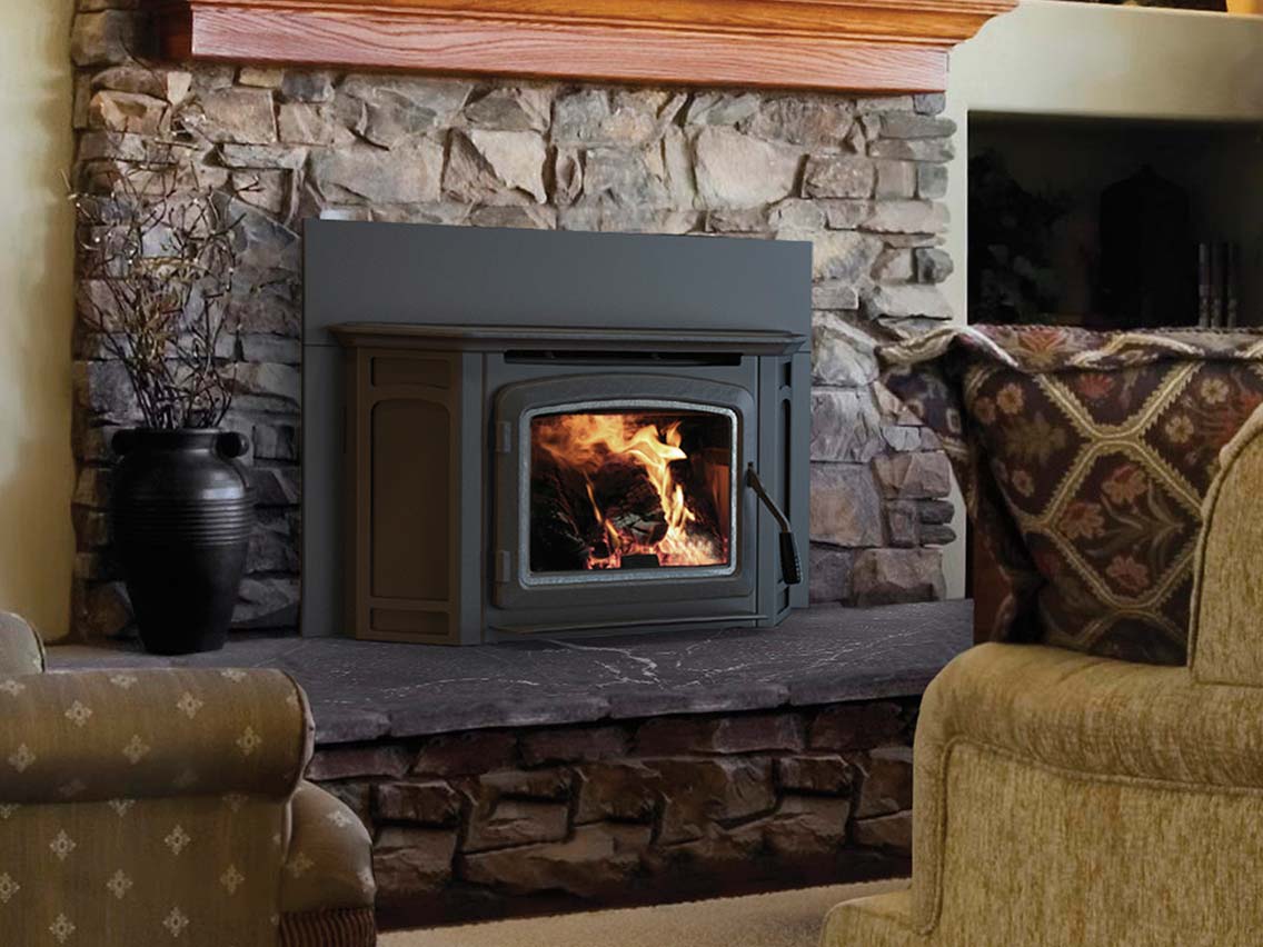 Iron Strike Montlake 300 Wood Burning Fireplace Insert - ML300GL - Efficient Heating for Home & Cabin - Perfect for Living Rooms, Basements & Outdoor Spaces