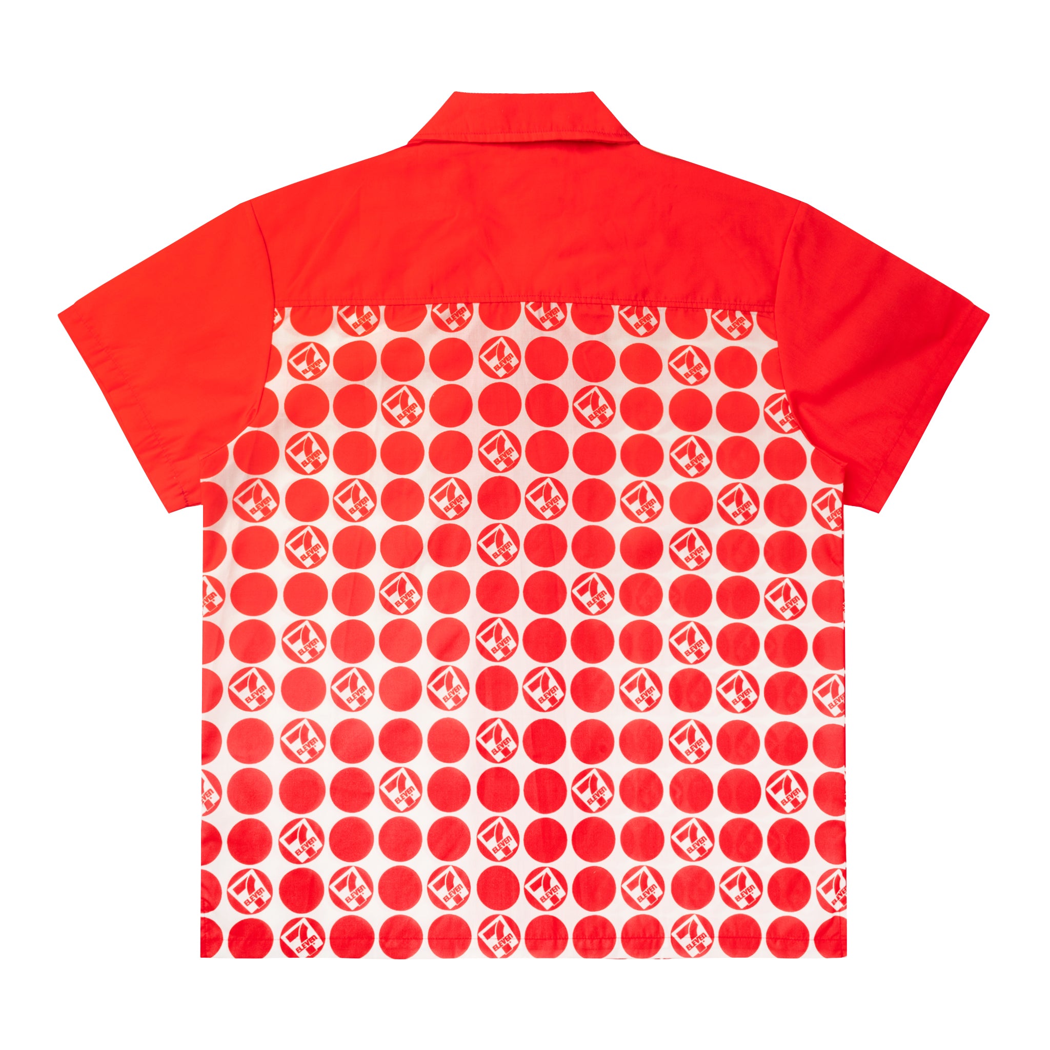 Vintage 7 Eleven® Red Dot Button Up Shirt - Retro Convenience Store Style for Casual Wear & Themed Parties