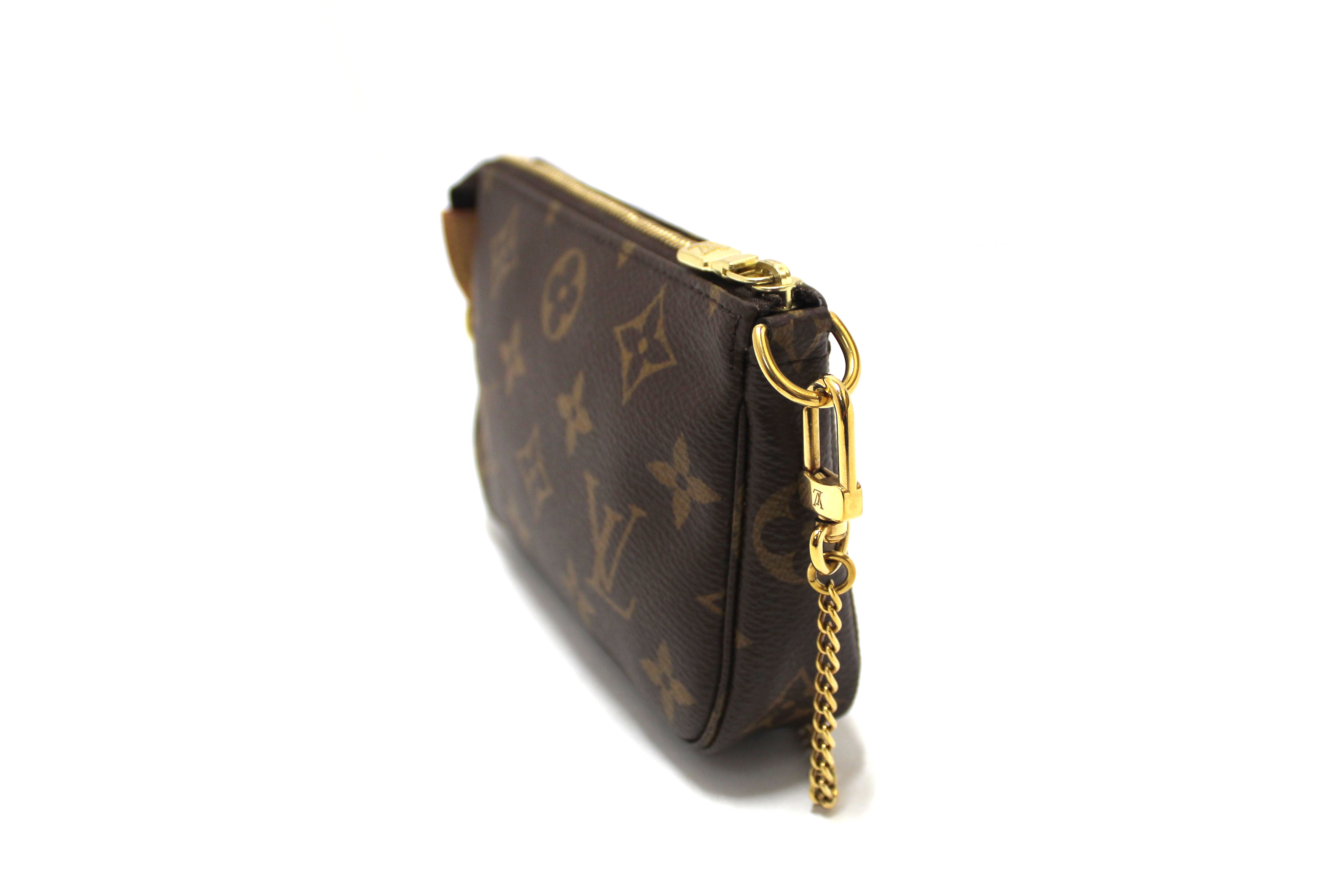 Authentic Louis Vuitton Monogram Canvas Mini Pochette Clutch Bag - Luxury Crossbody Purse for Women, Perfect for Parties, Date Nights & Travel Accessories