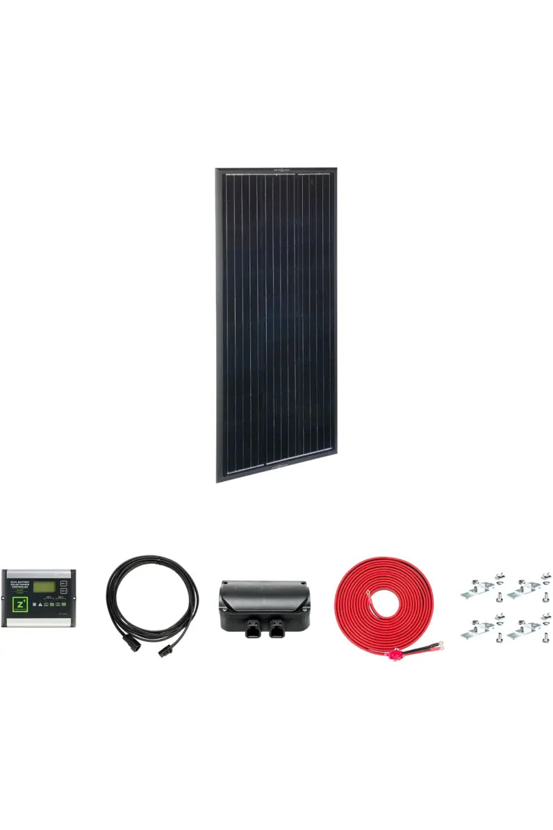 Zamp Solar OBSIDIAN Series 100 Watt Deluxe Kit - High Efficiency Solar Panel Kit for RV, Boat & Off-Grid Power - Perfect for Camping, Emergency Backup & Outdoor Adventures