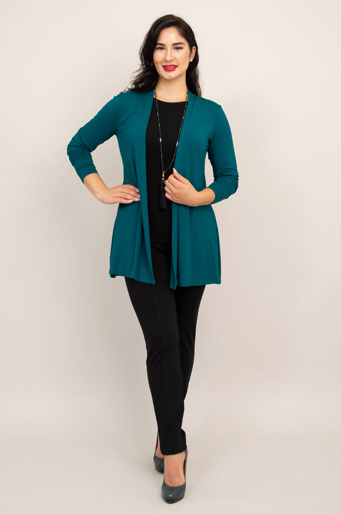 Eco-Friendly Bamboo Chopra Jacket for Women - Soft & Breathable Teal Outerwear - Perfect for Yoga, Hiking & Casual Wear