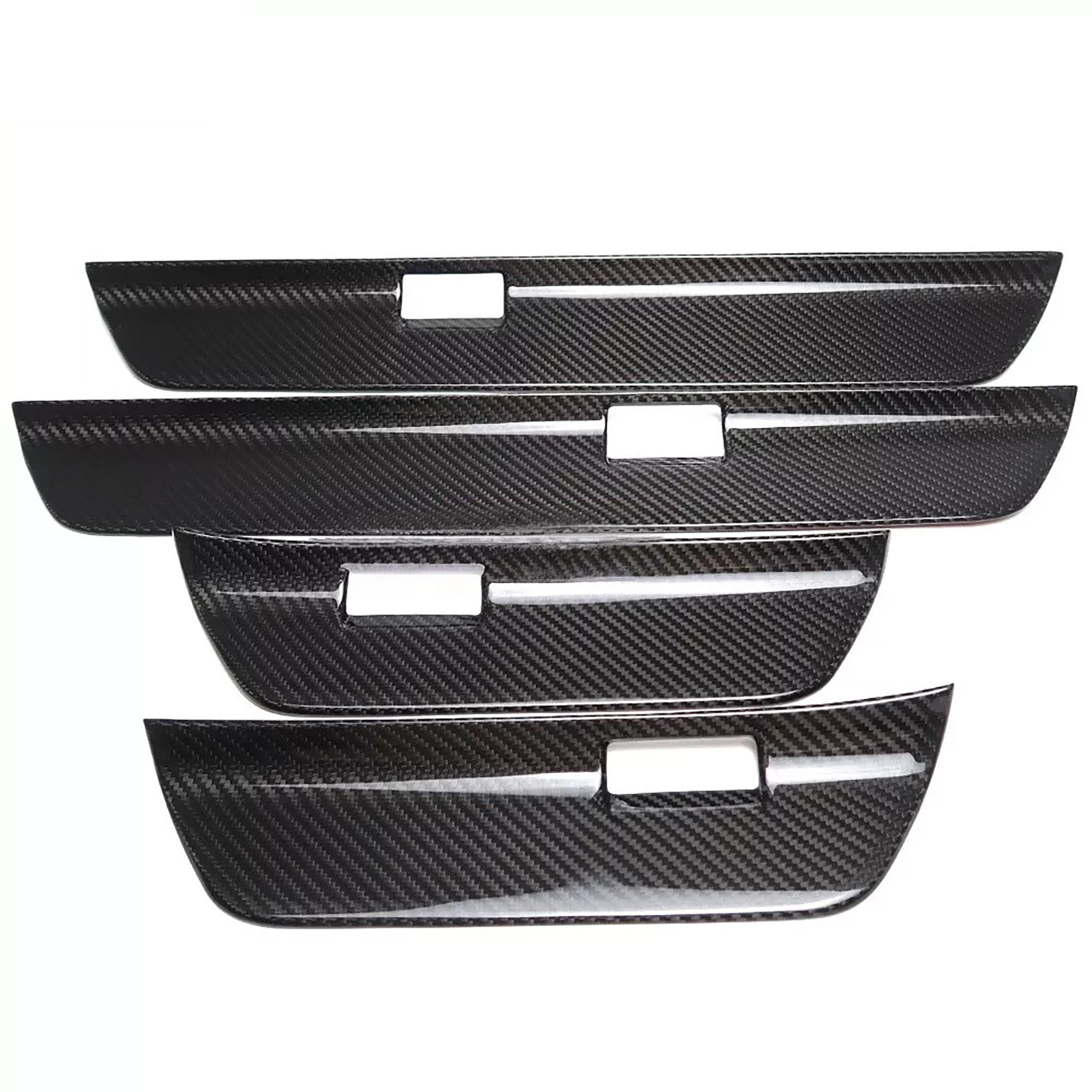 Premium Real Carbon Fiber Door Sill Protectors for Tesla Model 3 & Model Y (2017-2025) - Scratch Resistant Interior Accessories for Car Floor Protection & Style Upgrade