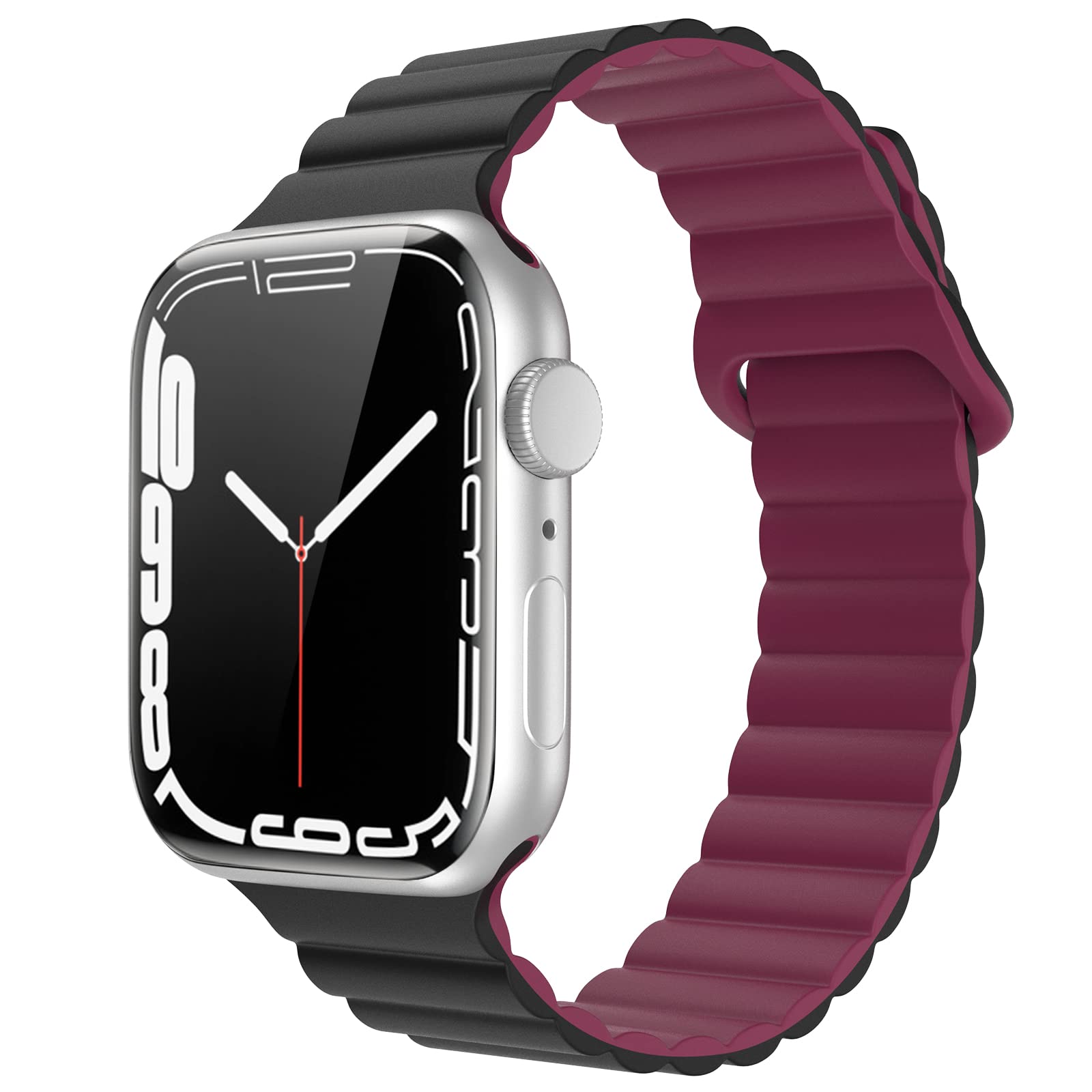 AIRYZGOOD Magnetic Silicone Band for Apple Watch 41mm 40mm 38mm - Adjustable Soft Strap Compatible with iWatch Series Ultra 8 7 6 5 4 SE 3 2 1 - Perfect for Workout, Running & Everyday Wear (Unisex Design for Men & Women)