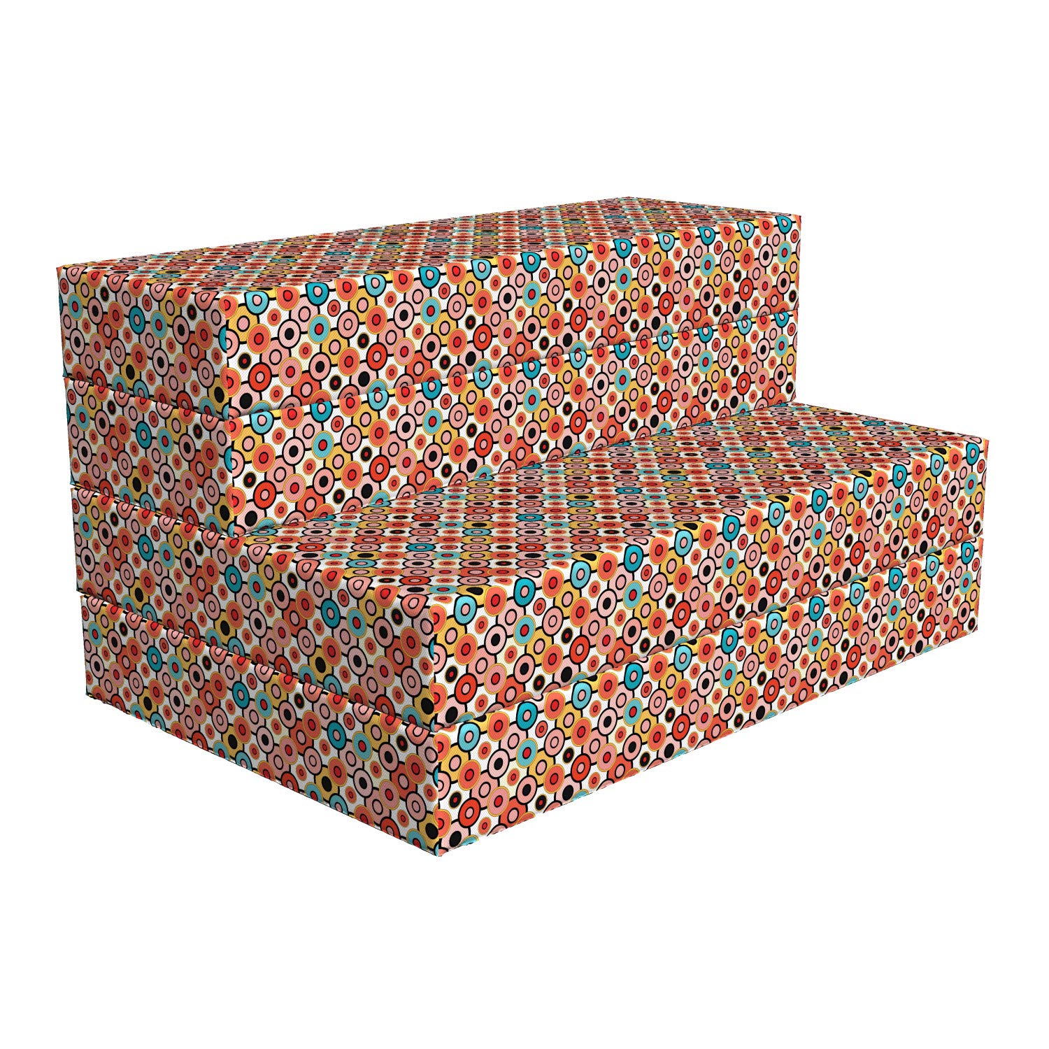 Ambesonne Vintage Foldable Mattress - Retro Bubble Design, 74.8