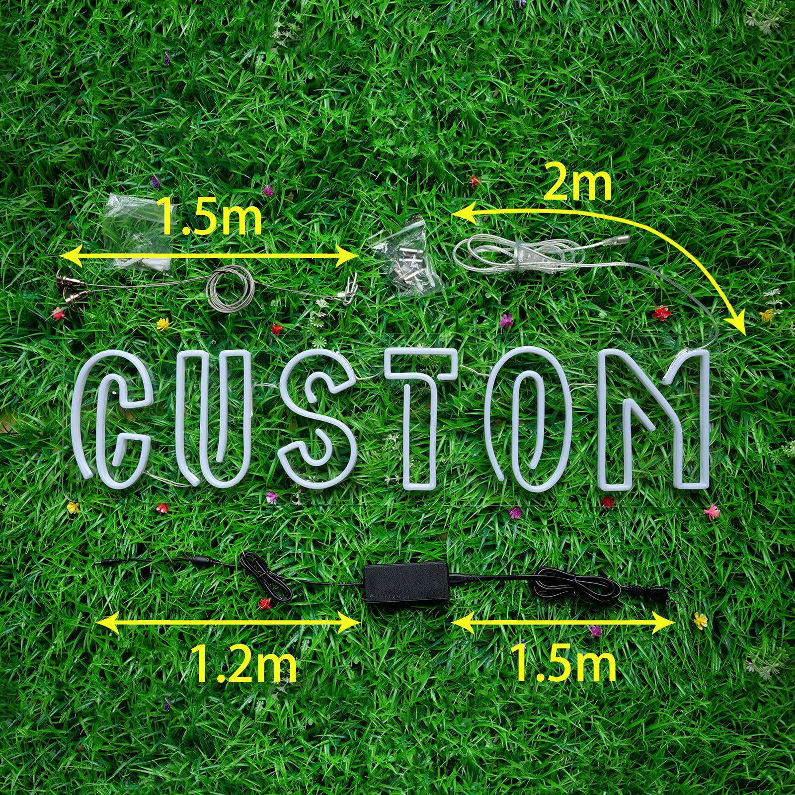 Custom Neon Signs Personalized LED Light for Boy & Girl Name - Handcrafted Birthday Gift, Baby Shower Decor, Nursery & Bedroom Wall Lighting - 15